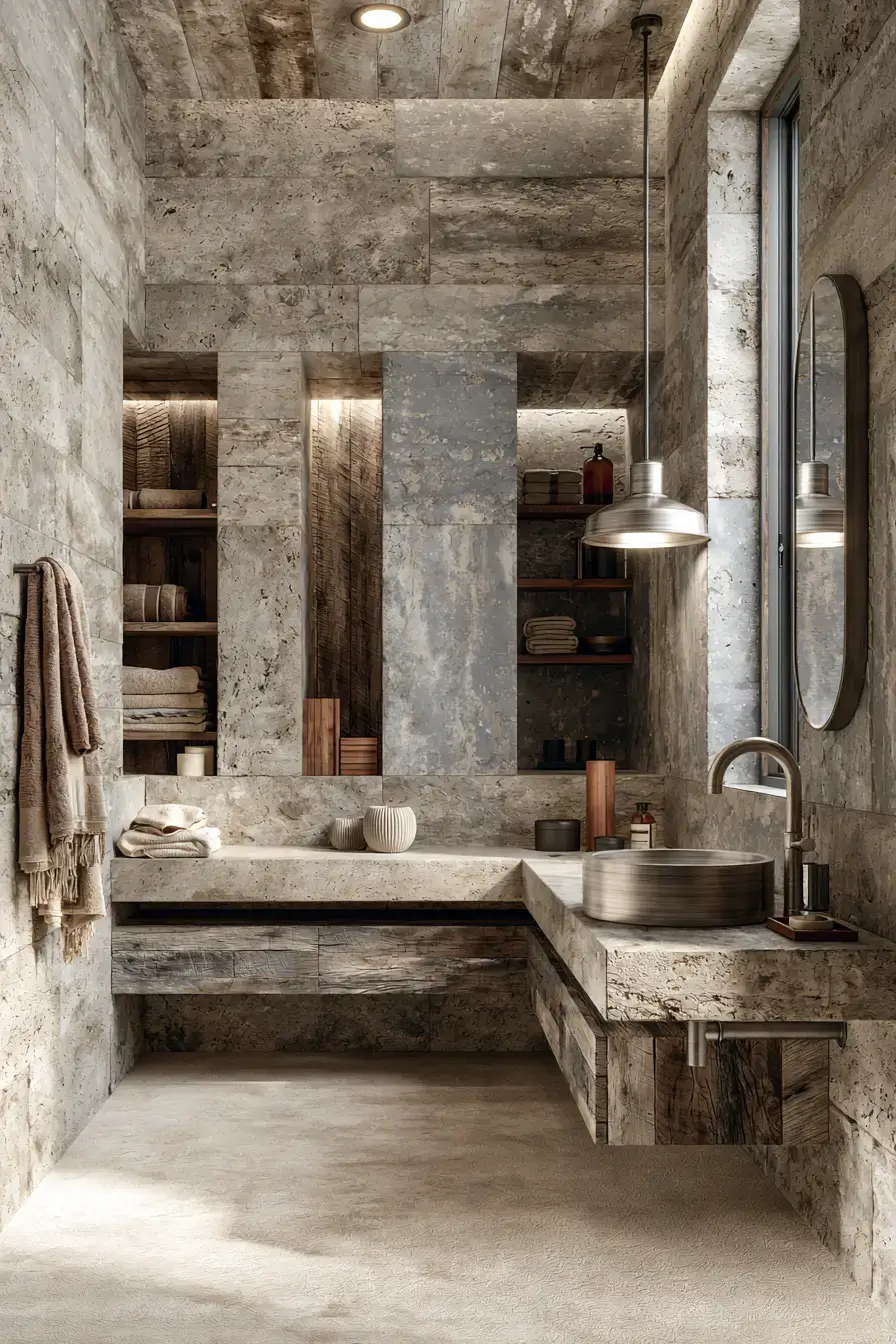 29 Stone Bathroom Ideas That Feel Carved From the Earth 26 stone bathroom