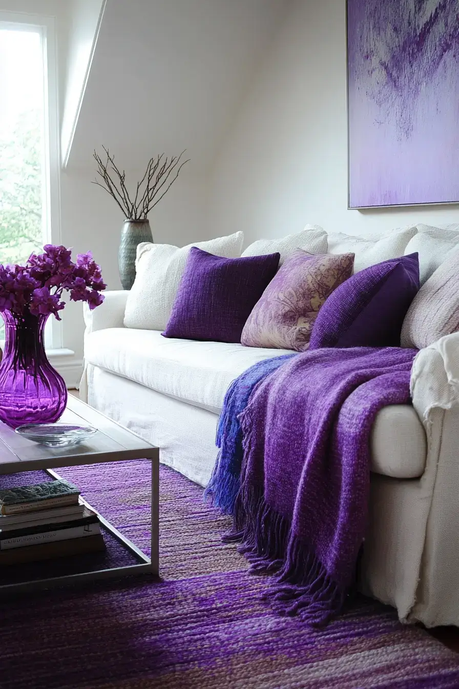 29 Purple Living Room Ideas That Prove the Color Deserves a Comeback 27 purple living room