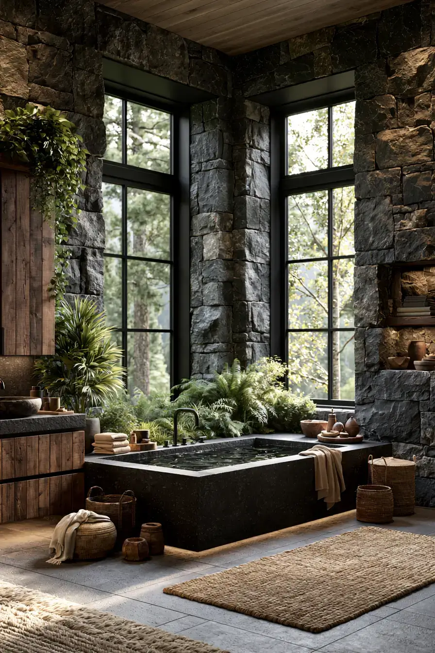 29 Natural Stone Bathroom Ideas Built to Outlast Trends 27 natural stone bathroom