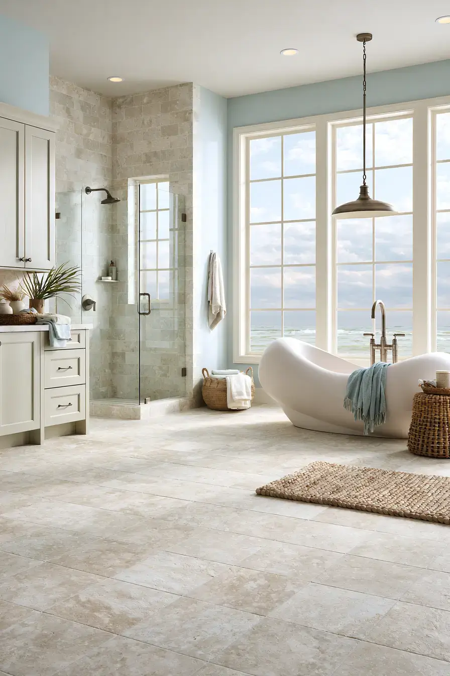 29 Natural Stone Bathroom Ideas Built to Outlast Trends 28 natural stone bathroom