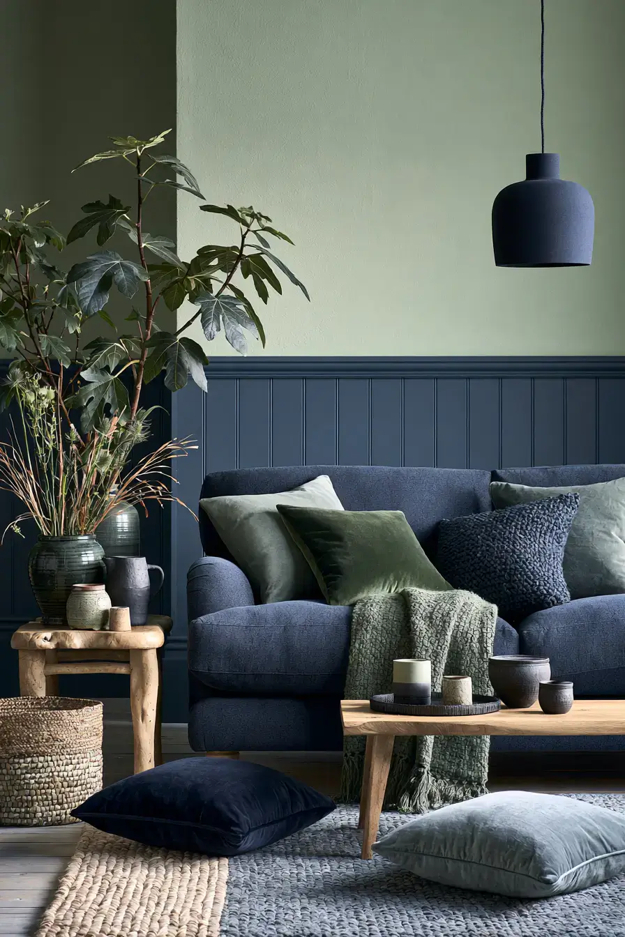 29 Navy and Sage Living Room Ideas for a Pairing That Just Works 29 navy and sage living room