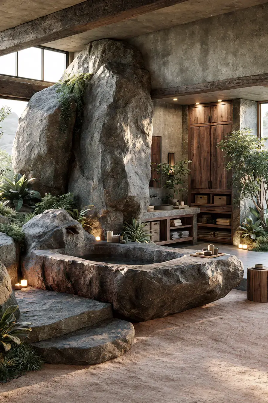 29 Stone Bathroom Ideas That Feel Carved From the Earth 29 stone bathroom
