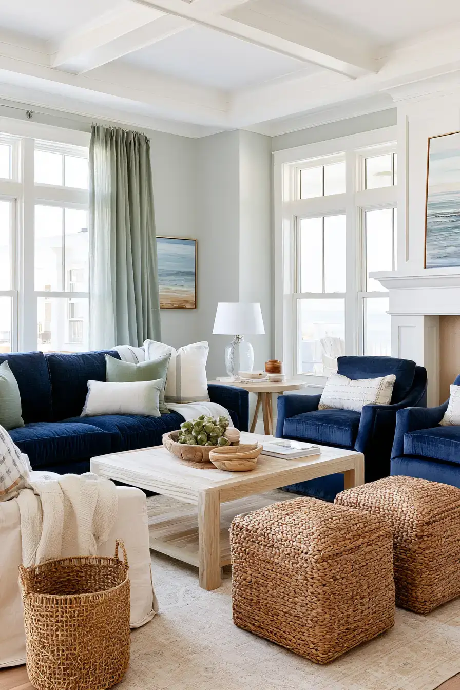 29 Navy and Sage Living Room Ideas for a Pairing That Just Works 3 navy and sage living room