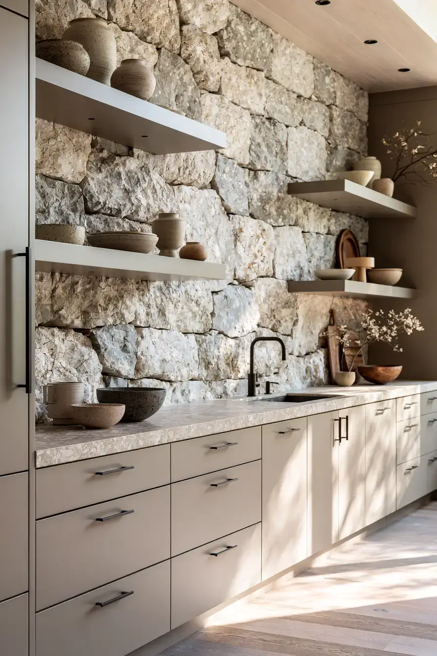 29 Natural Stone Backsplash Kitchen Ideas With Real Texture 3 natural stone backsplash kitchen