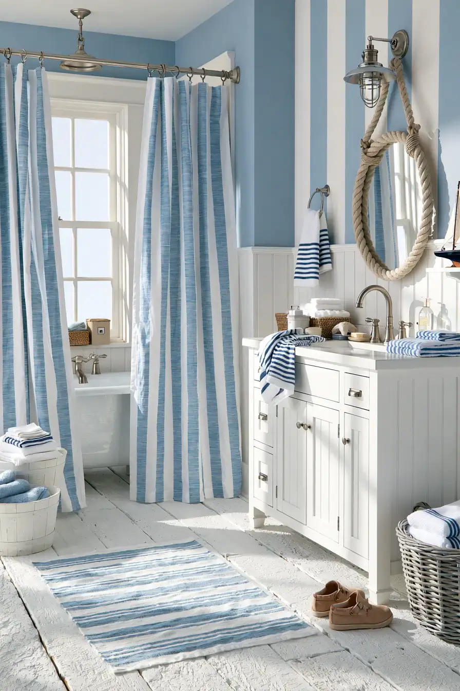 29 Nautical Bathroom Ideas for a Harbor-Side Morning 3 nautical bathroom