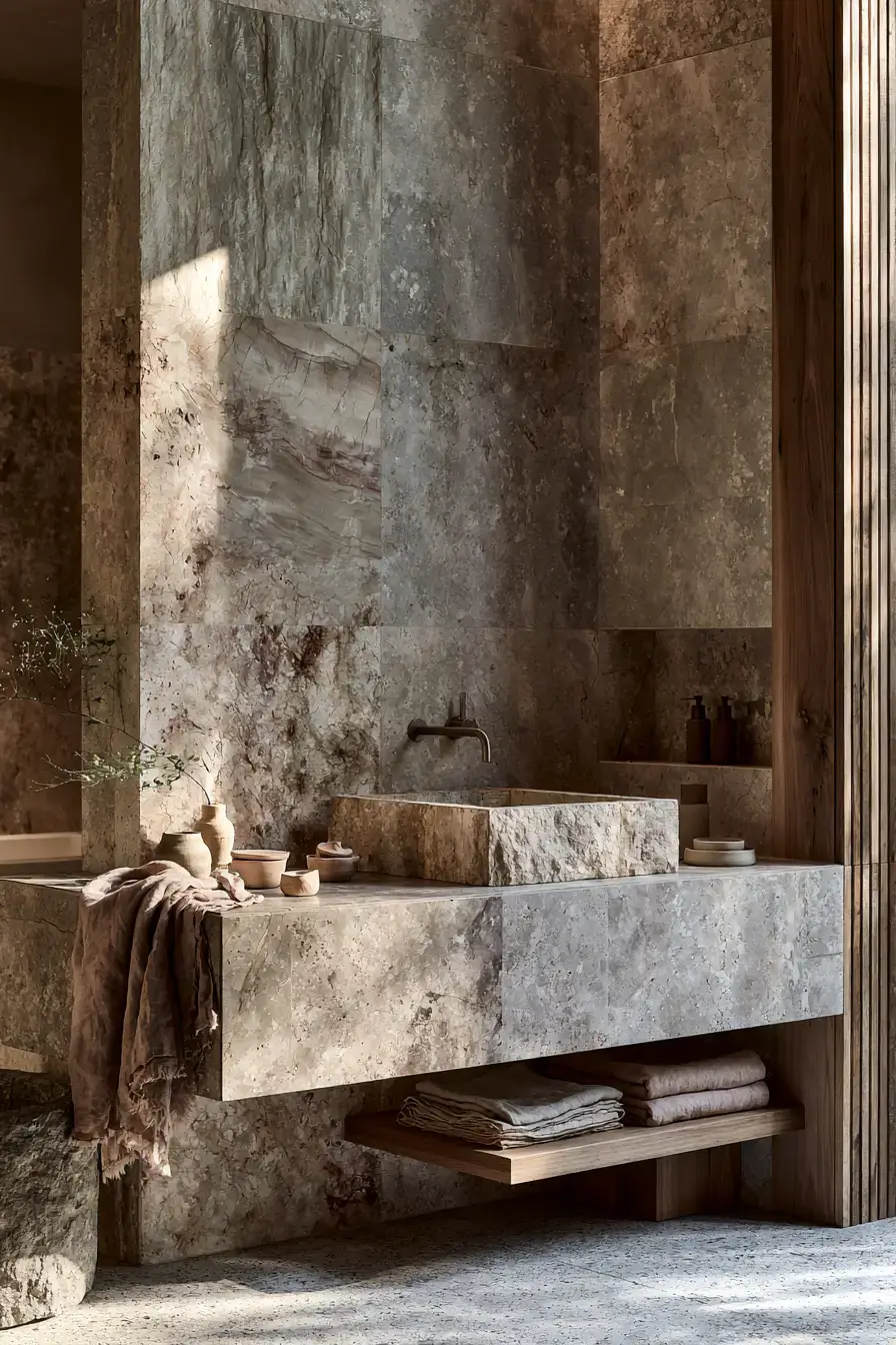 29 Japandi Style Bathroom Ideas for Quiet, Warm Minimalism 3 japandi style bathroom