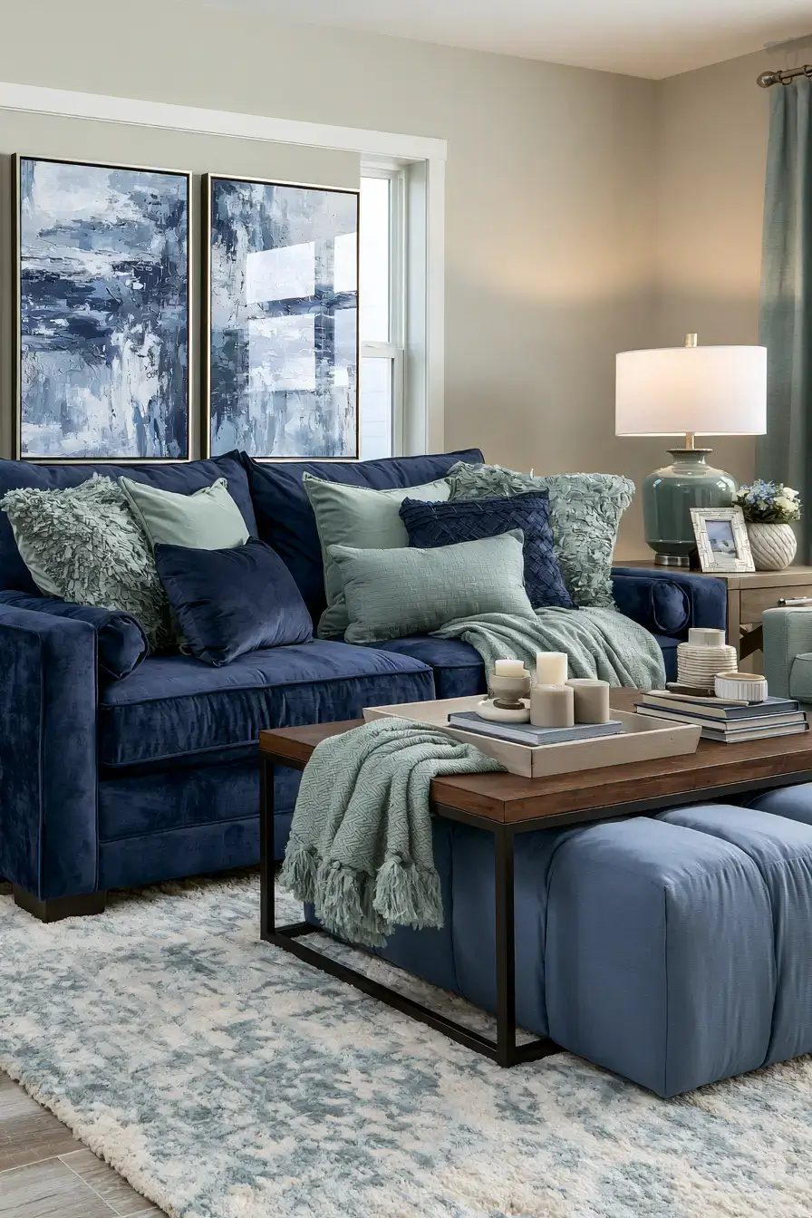 29 Navy and Sage Living Room Ideas for a Pairing That Just Works 4 navy and sage living room