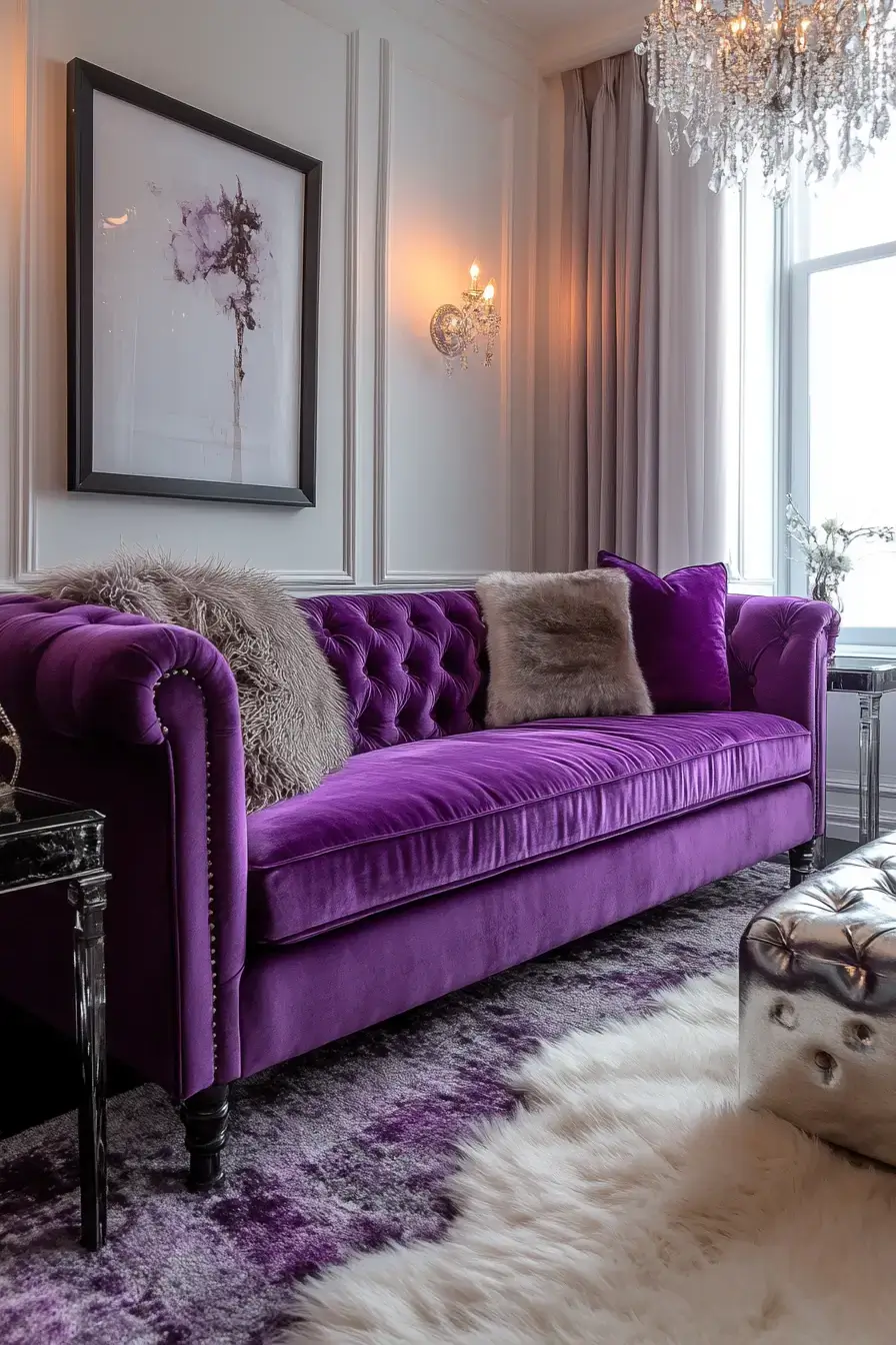 29 Purple Living Room Ideas That Prove the Color Deserves a Comeback 5 purple living room