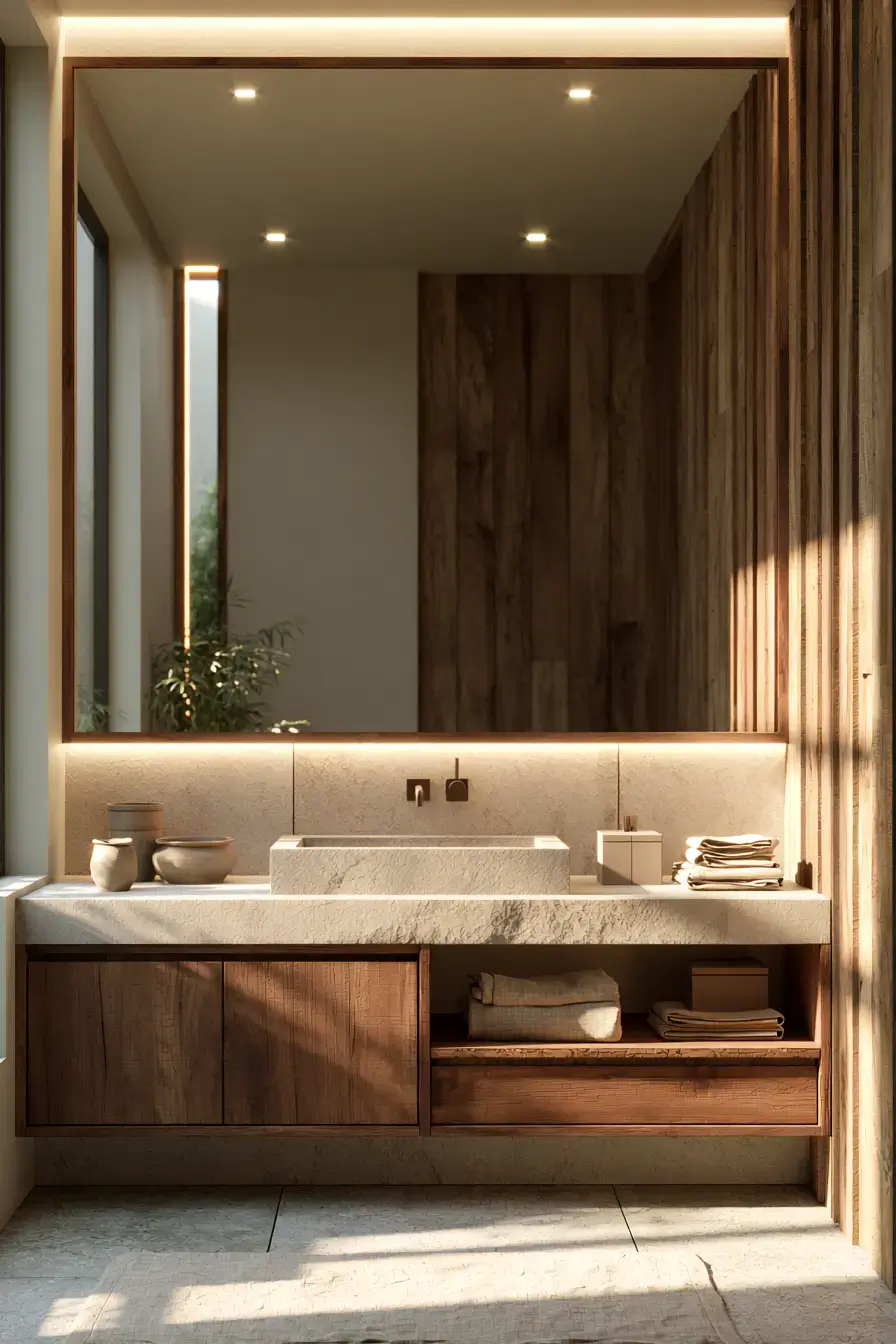 29 Japandi Style Bathroom Ideas for Quiet, Warm Minimalism 7 japandi style bathroom