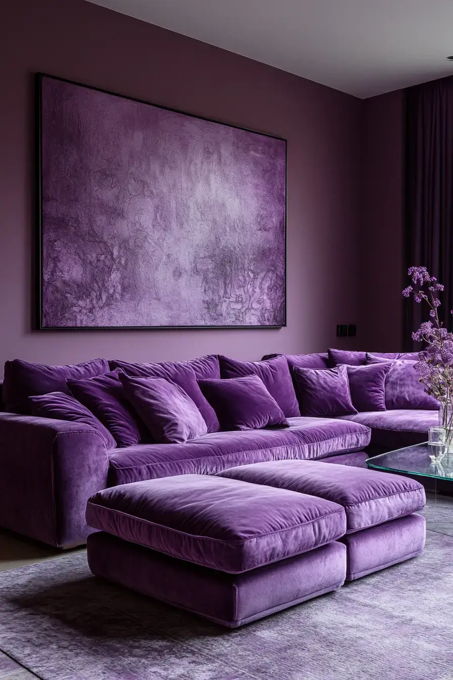 29 Purple Living Room Ideas That Prove the Color Deserves a Comeback 8 purple living room