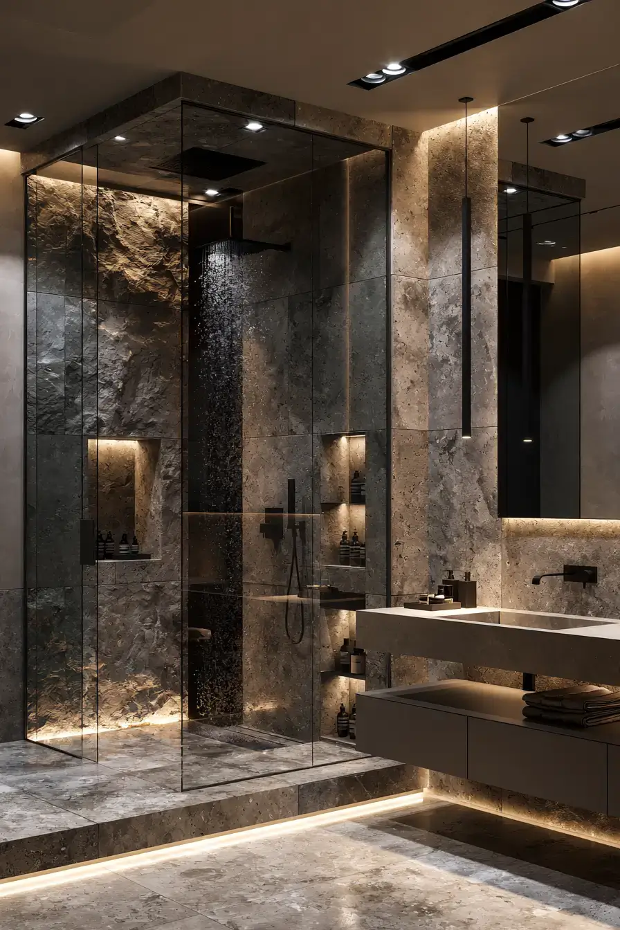 29 Natural Stone Bathroom Ideas Built to Outlast Trends 8 natural stone bathroom