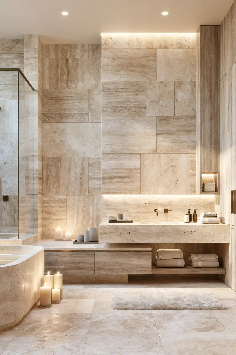 29 Natural Stone Bathroom Ideas Built to Outlast Trends 9 natural stone bathroom