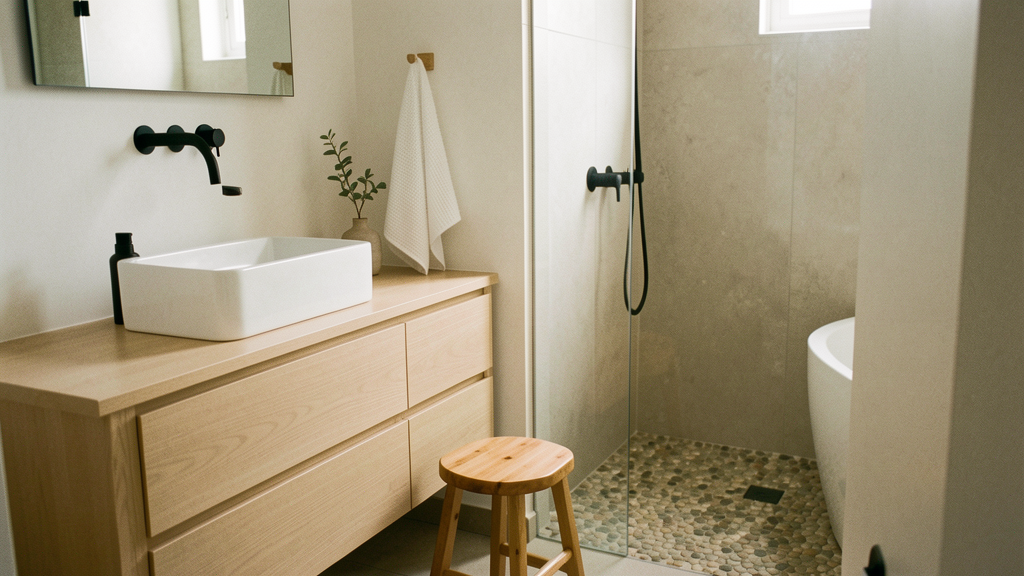 29 Japandi Style Bathroom Ideas for Quiet, Warm Minimalism 34 japandi style bathroom