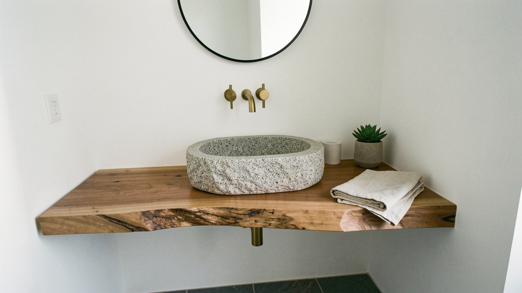 29 Stone Sink Bathroom Ideas for a Sculpted Wash Space 33 stone sink bathroom