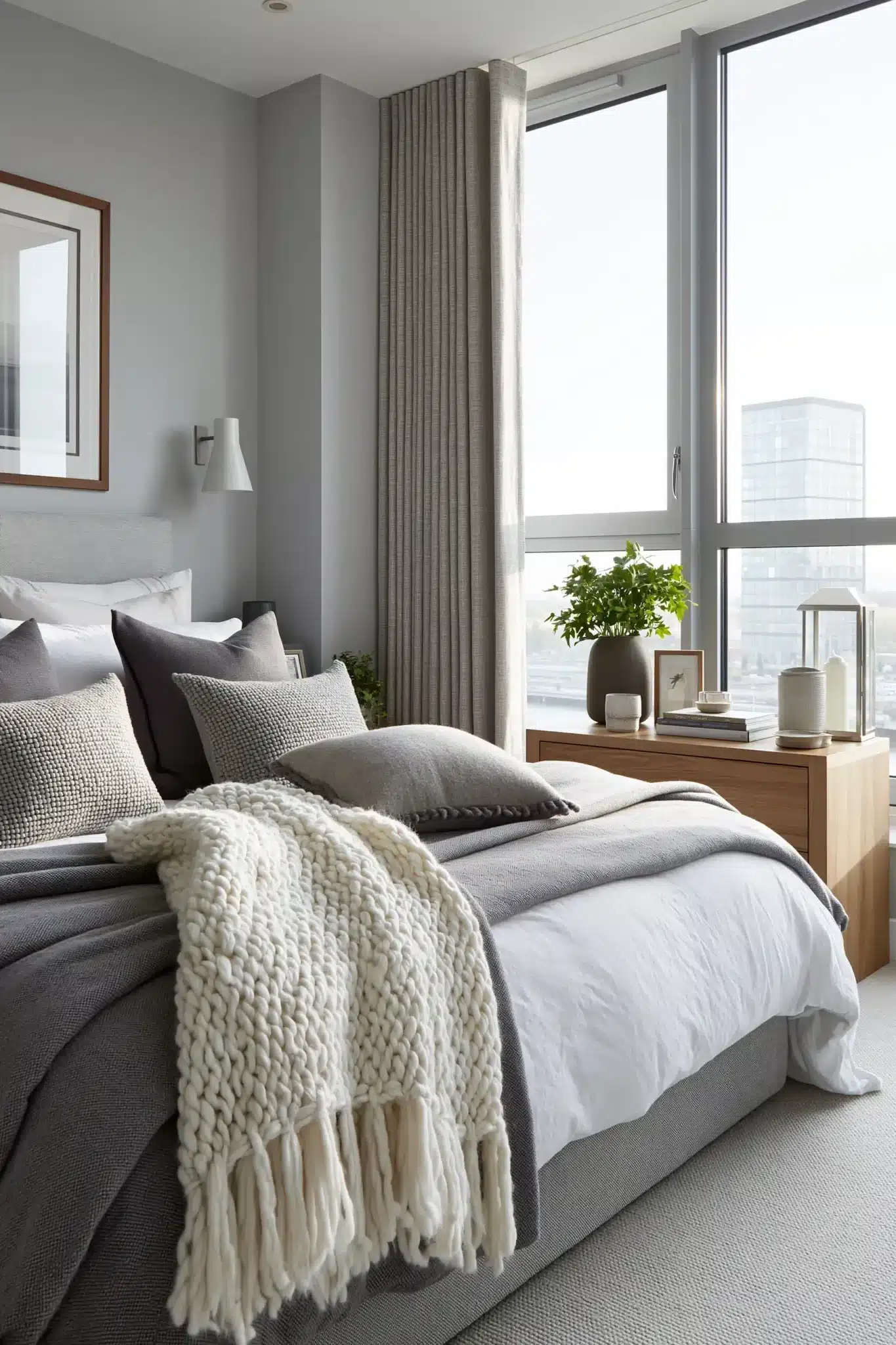 29 Grey and White Bedroom Ideas That Never Feel Flat 10