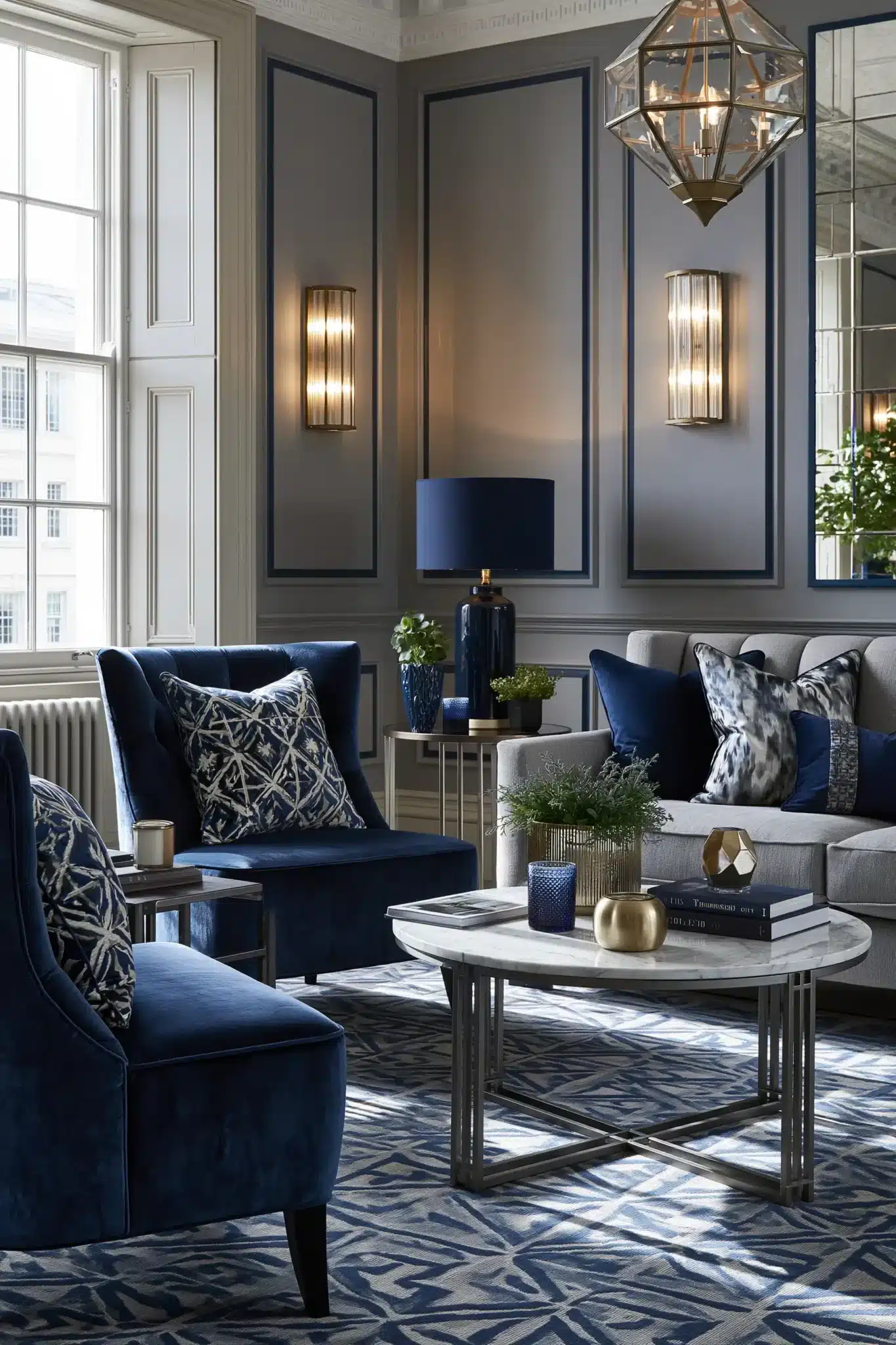 29 Navy Blue and Grey Living Room Ideas That Feel Grounded 10