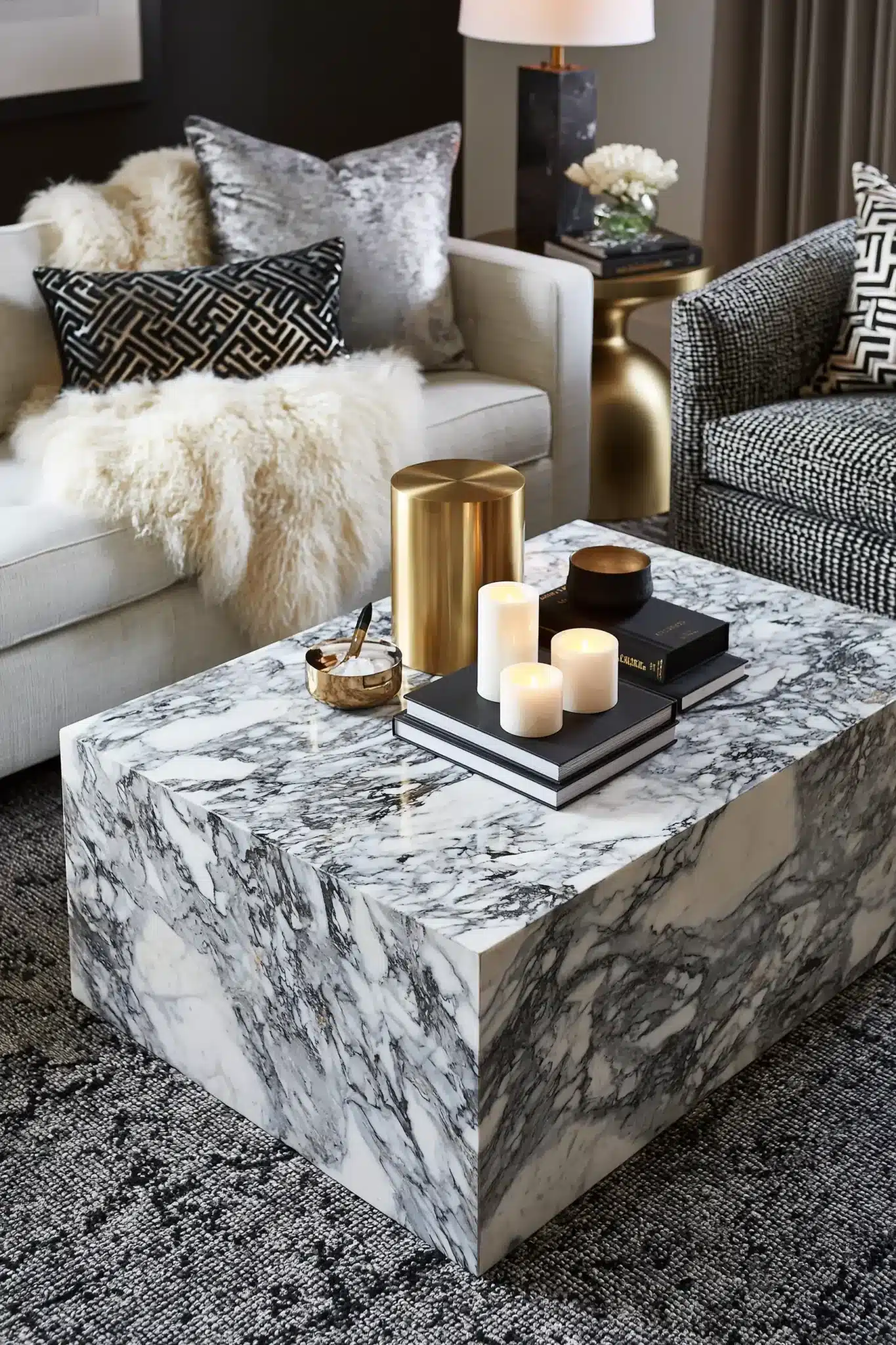 29 Black and White Living Room Decor Ideas with Real Contrast 10