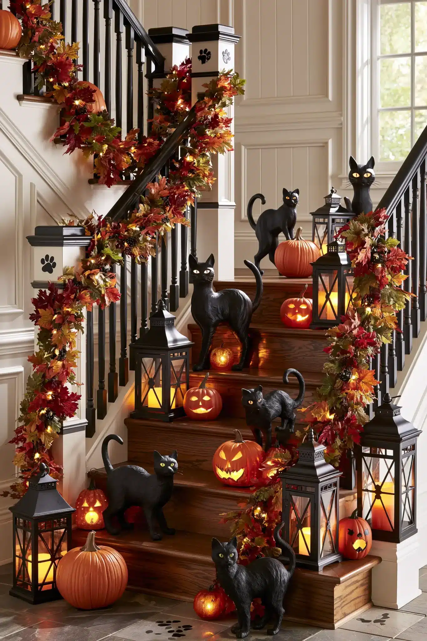29 Halloween Staircase Decor Ideas That Skip the Cheap Stuff 11