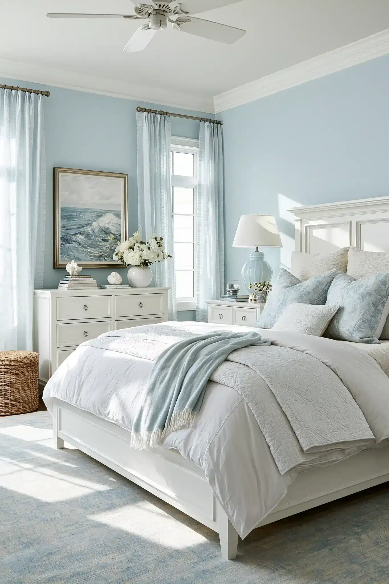 29 Light Blue and White Bedroom Ideas That Breathe 11