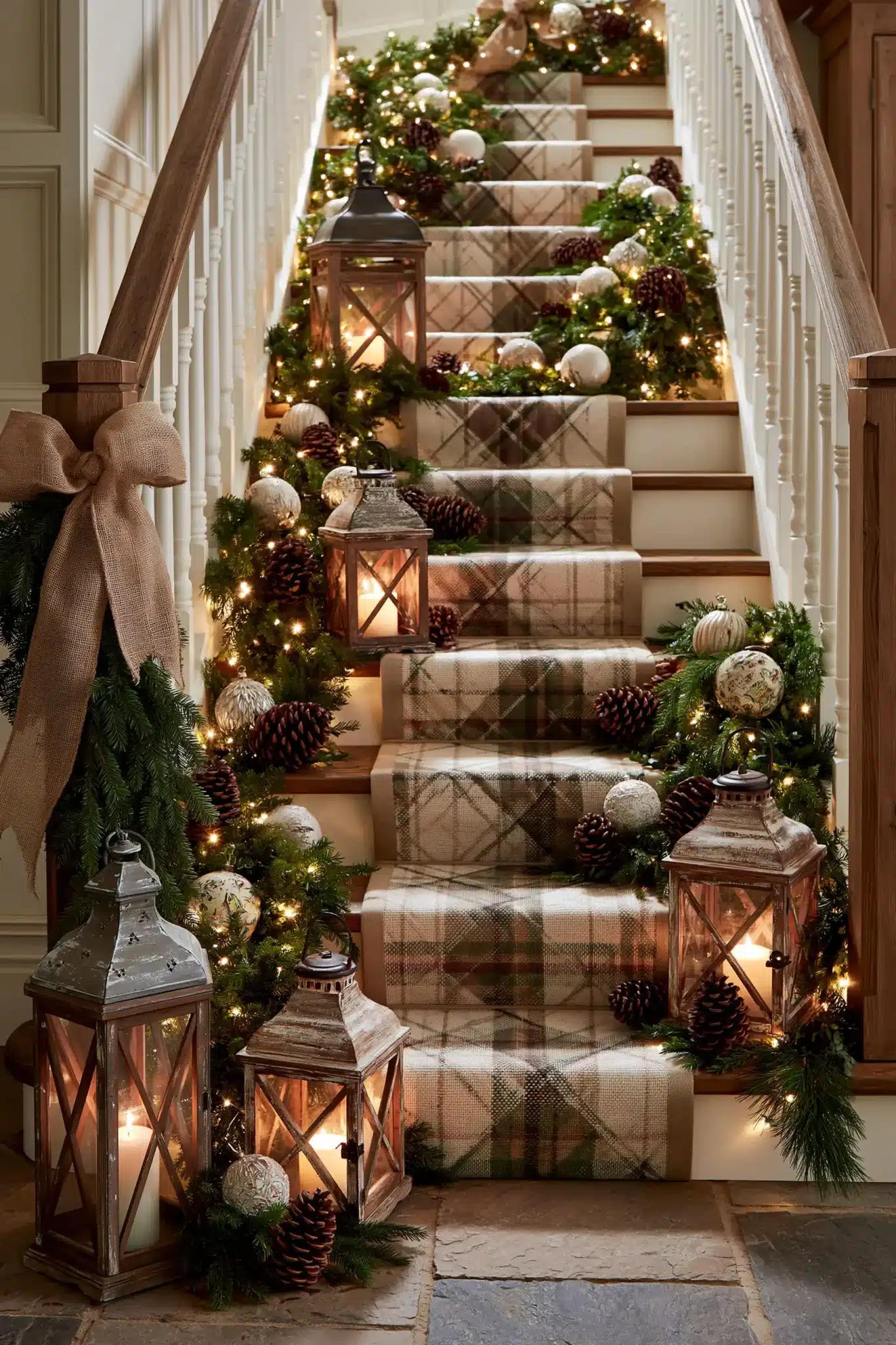 29 Christmas Staircase Decor Ideas That Actually Hold Up 11