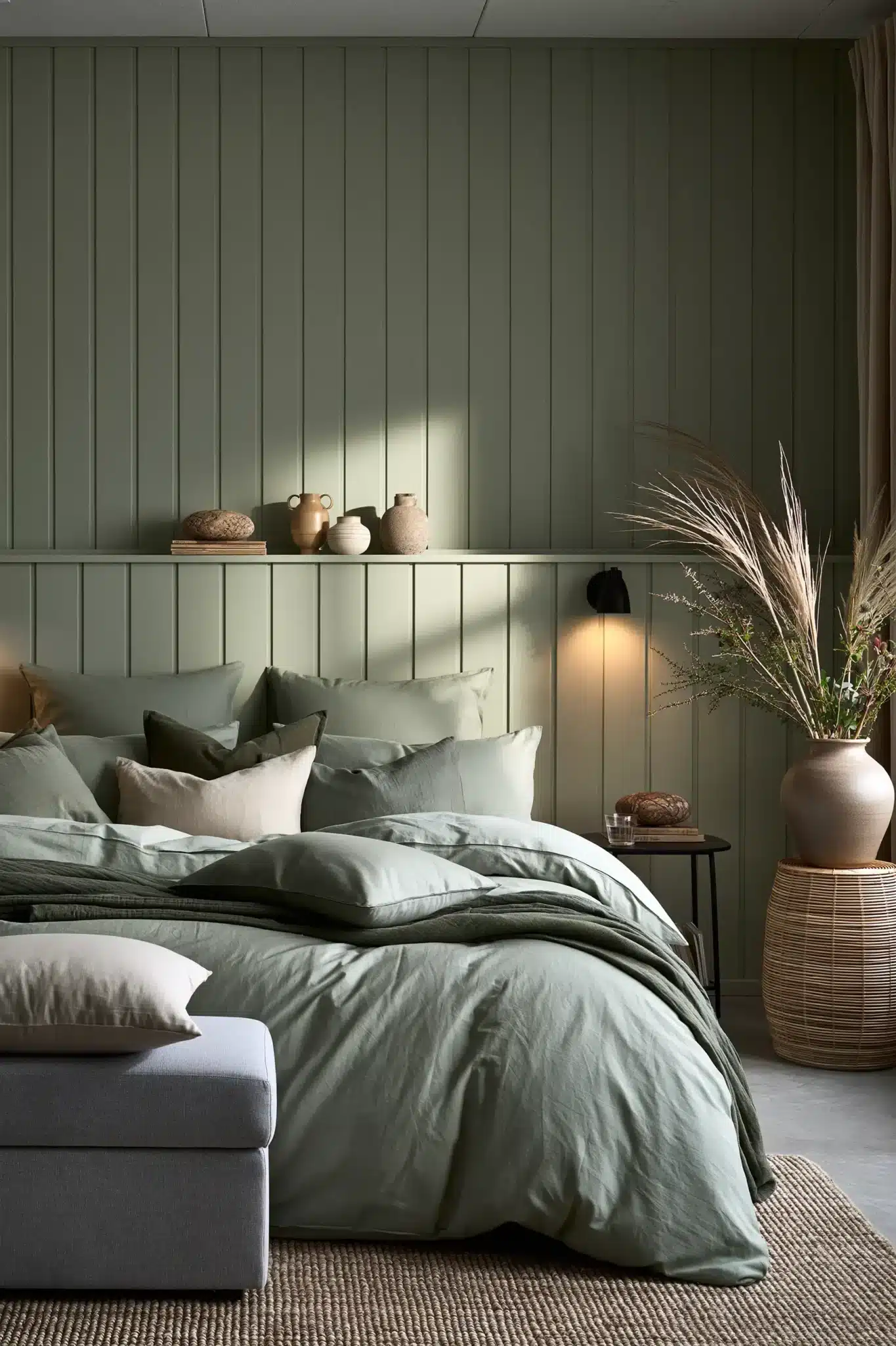 29 Sage Green and Grey Bedroom Ideas That Read Calm 12