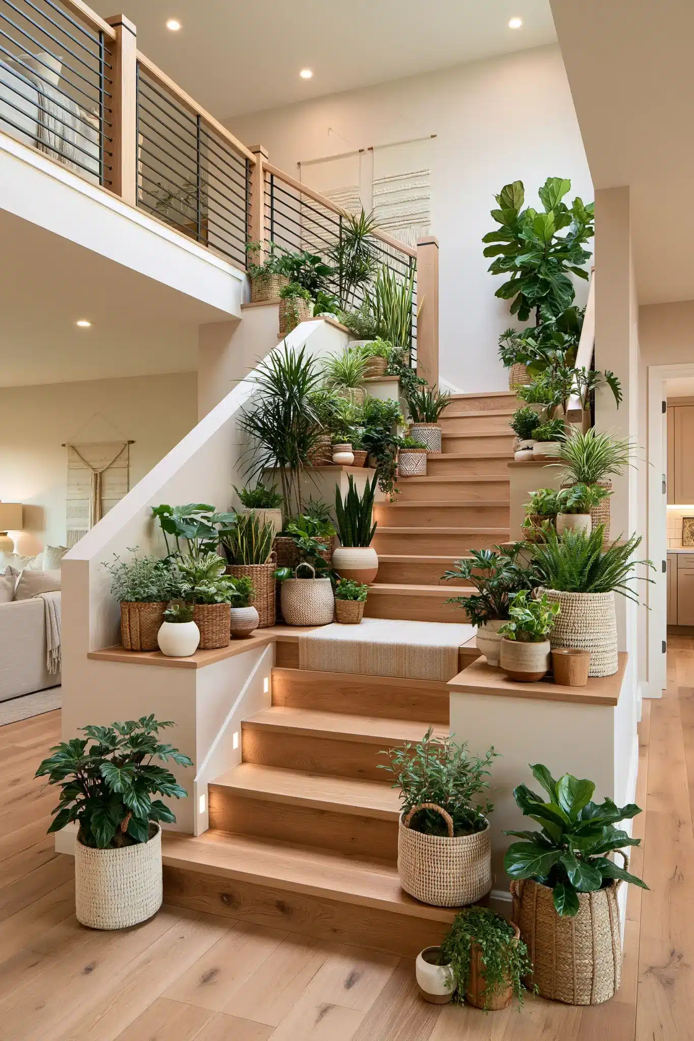 29 Indoor Staircase Garden Ideas for a Stairwell That Breathes 12