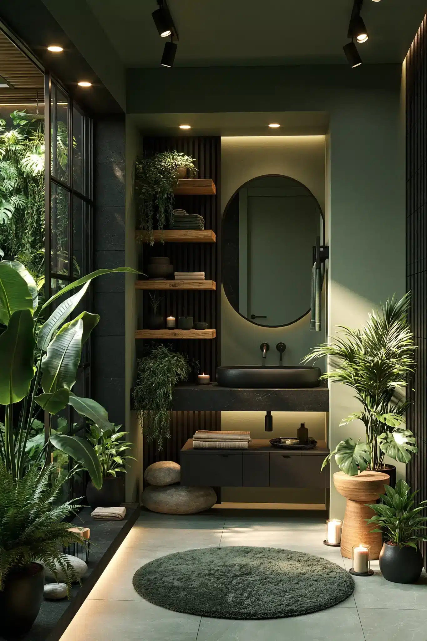 29 Sage Green and Black Bathroom Ideas That Stay Sharp 12
