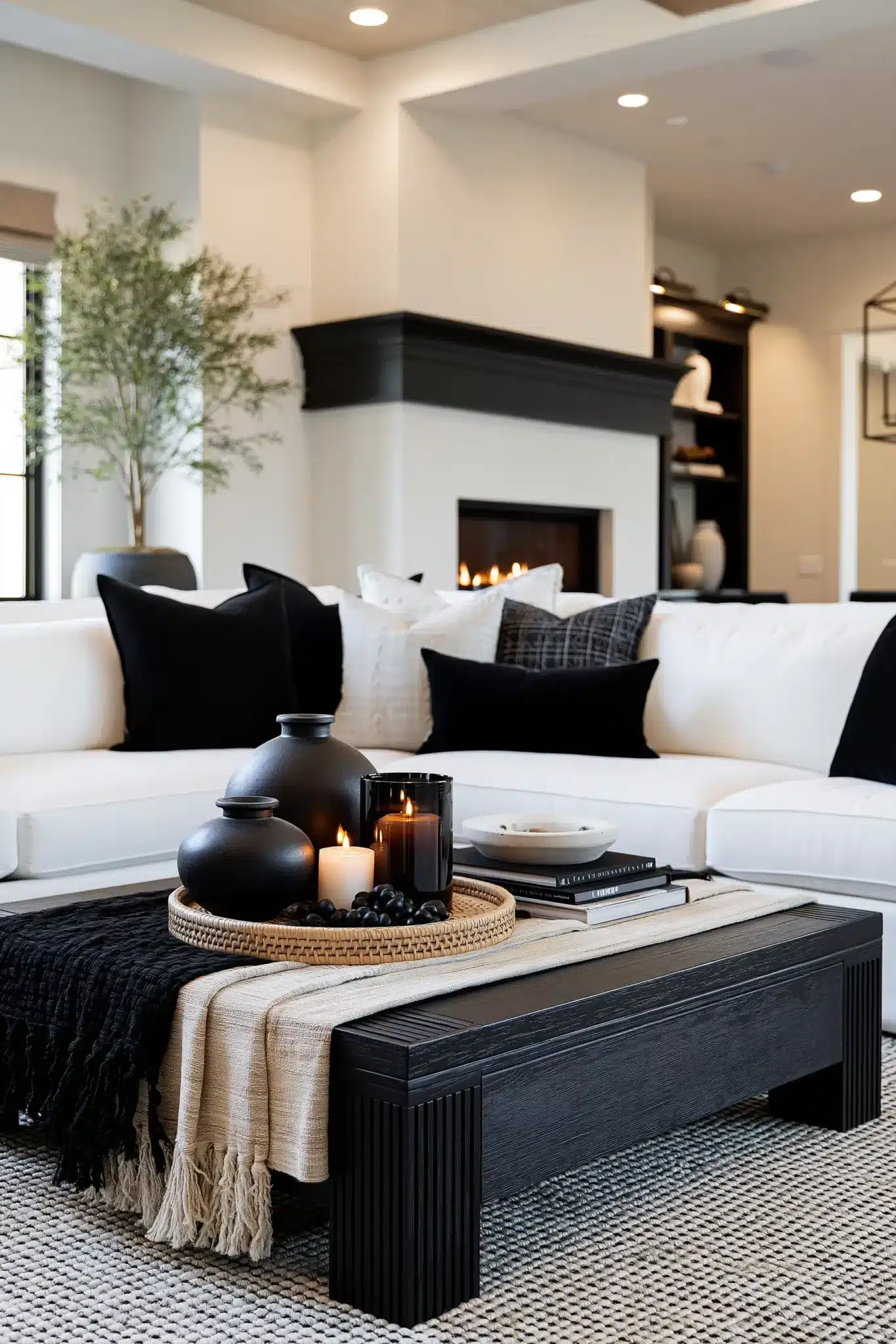 29 Black and White Living Room Decor Ideas with Real Contrast 12