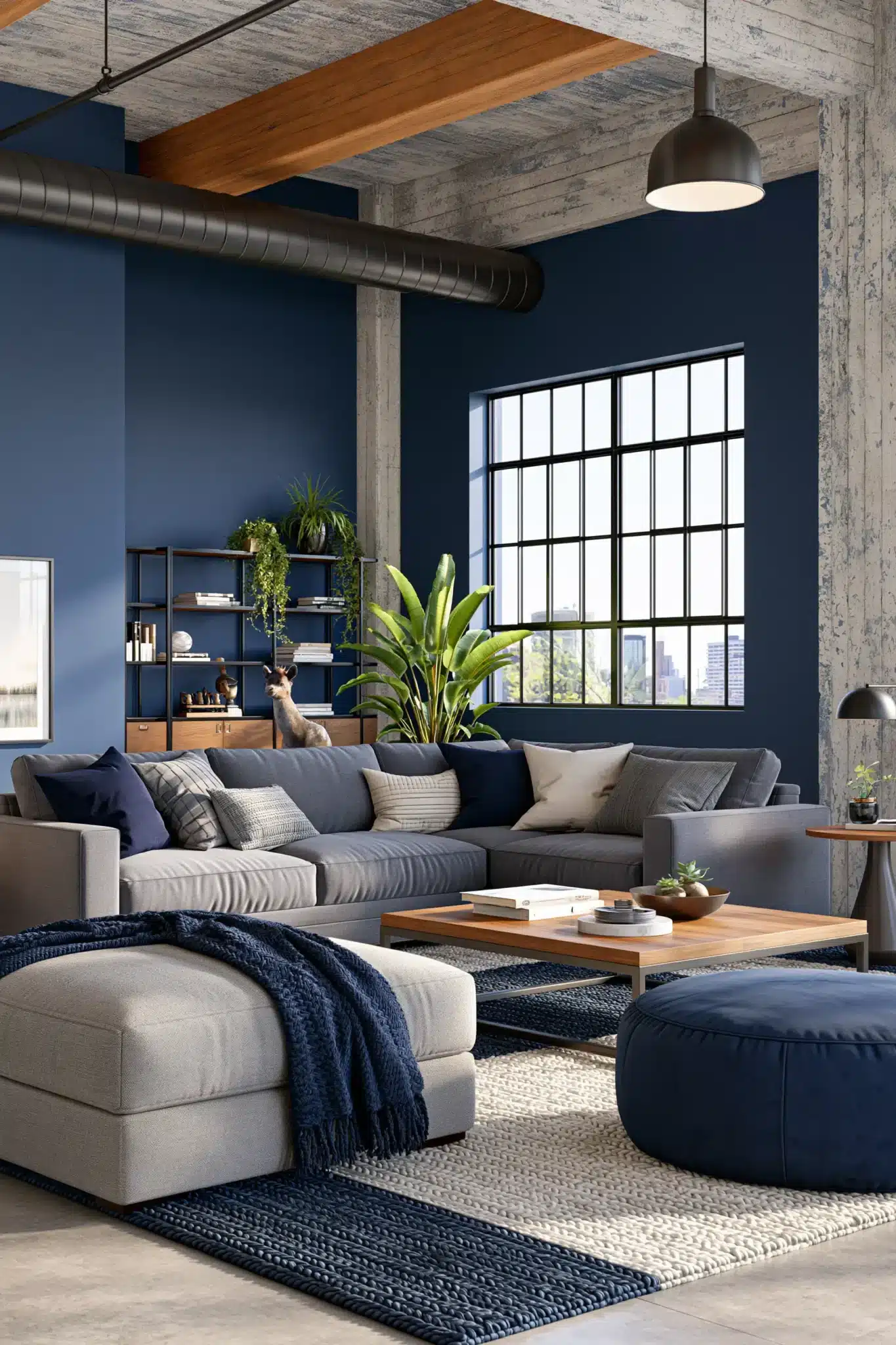 29 Navy Blue and Grey Living Room Ideas That Feel Grounded 12