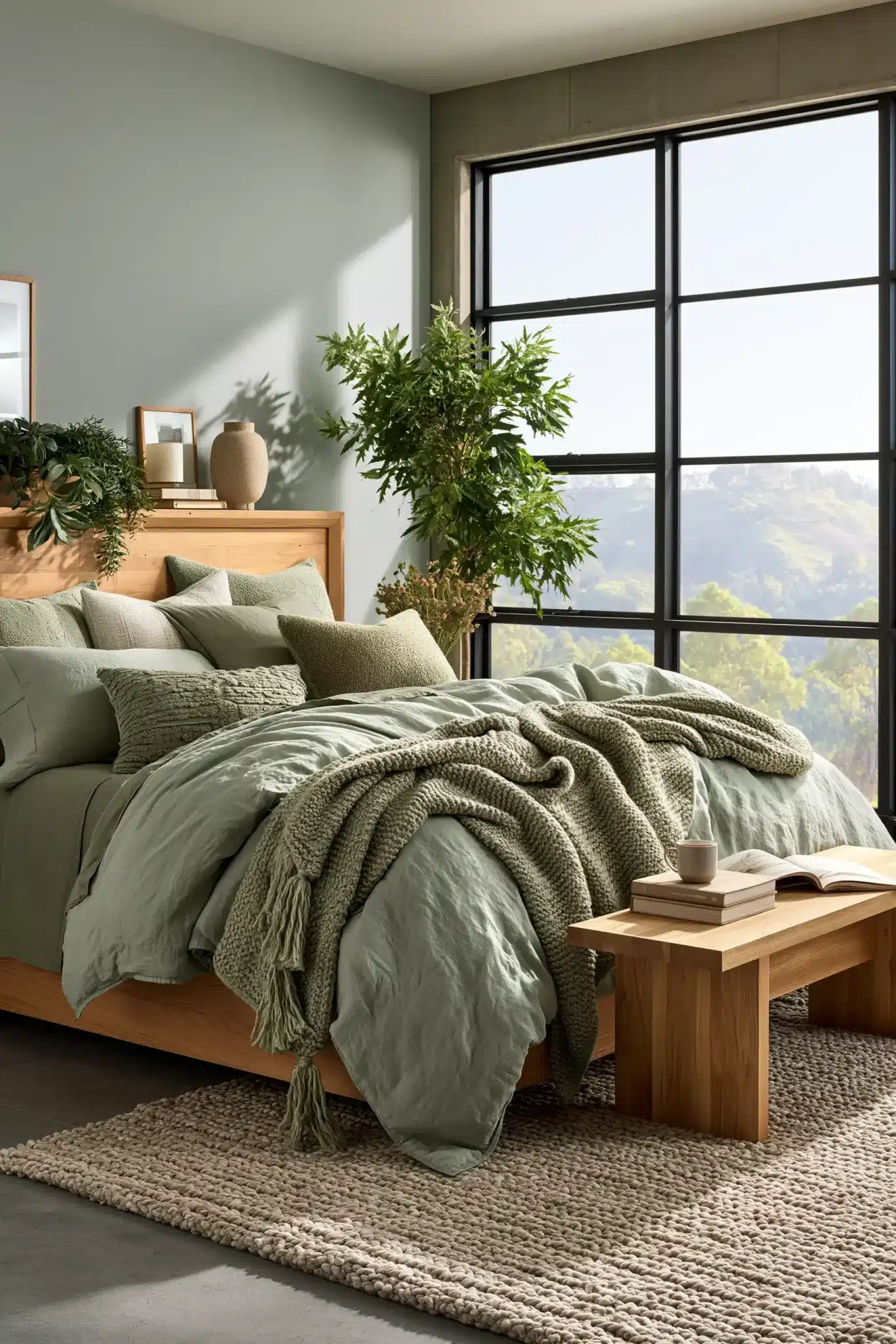 29 Sage Green and Grey Bedroom Ideas That Read Calm 13