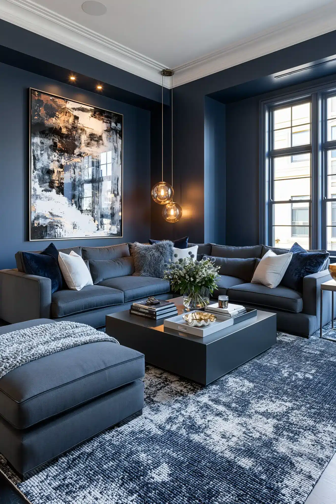 29 Navy Blue and Grey Living Room Ideas That Feel Grounded 13