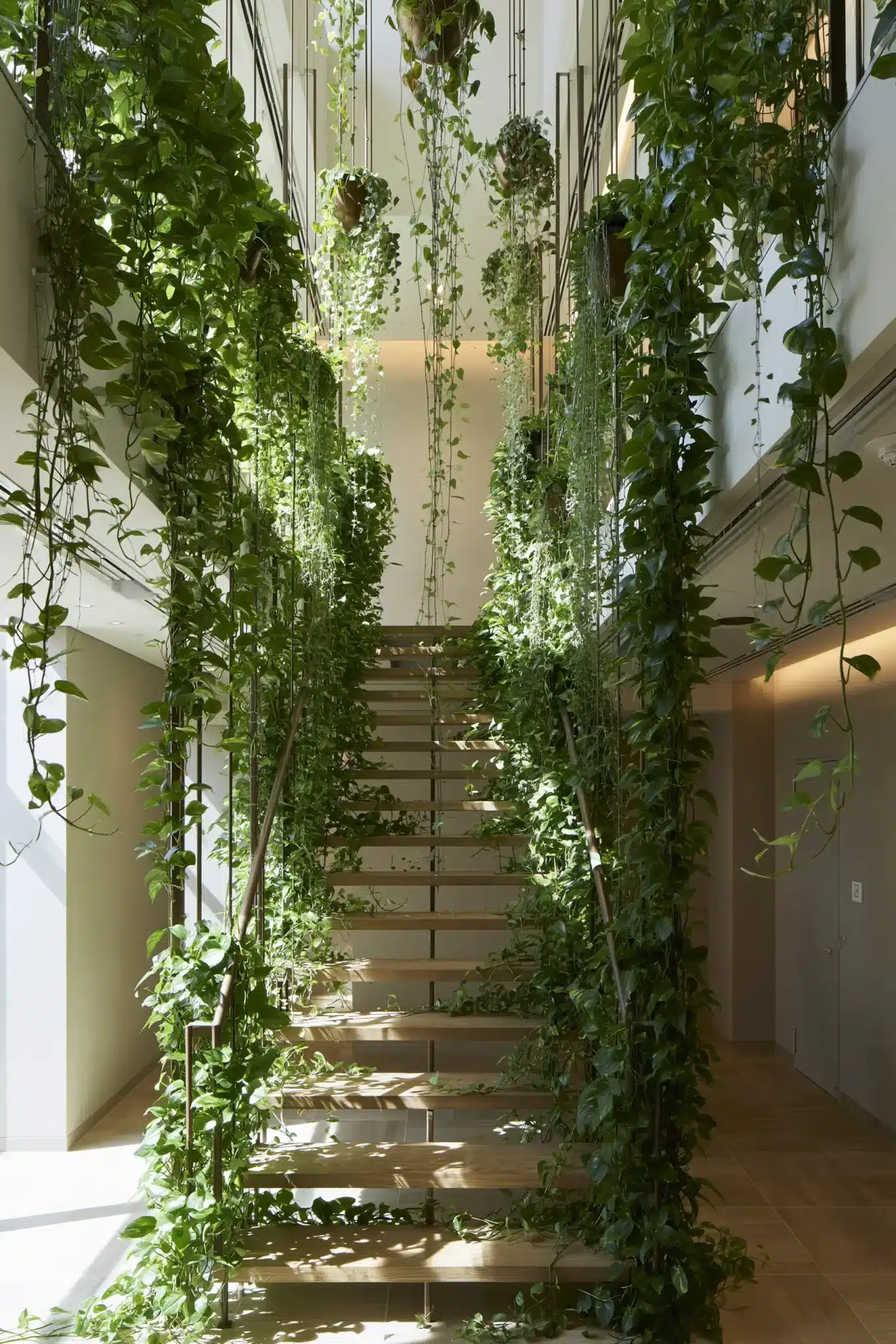 29 Indoor Staircase Garden Ideas for a Stairwell That Breathes 13