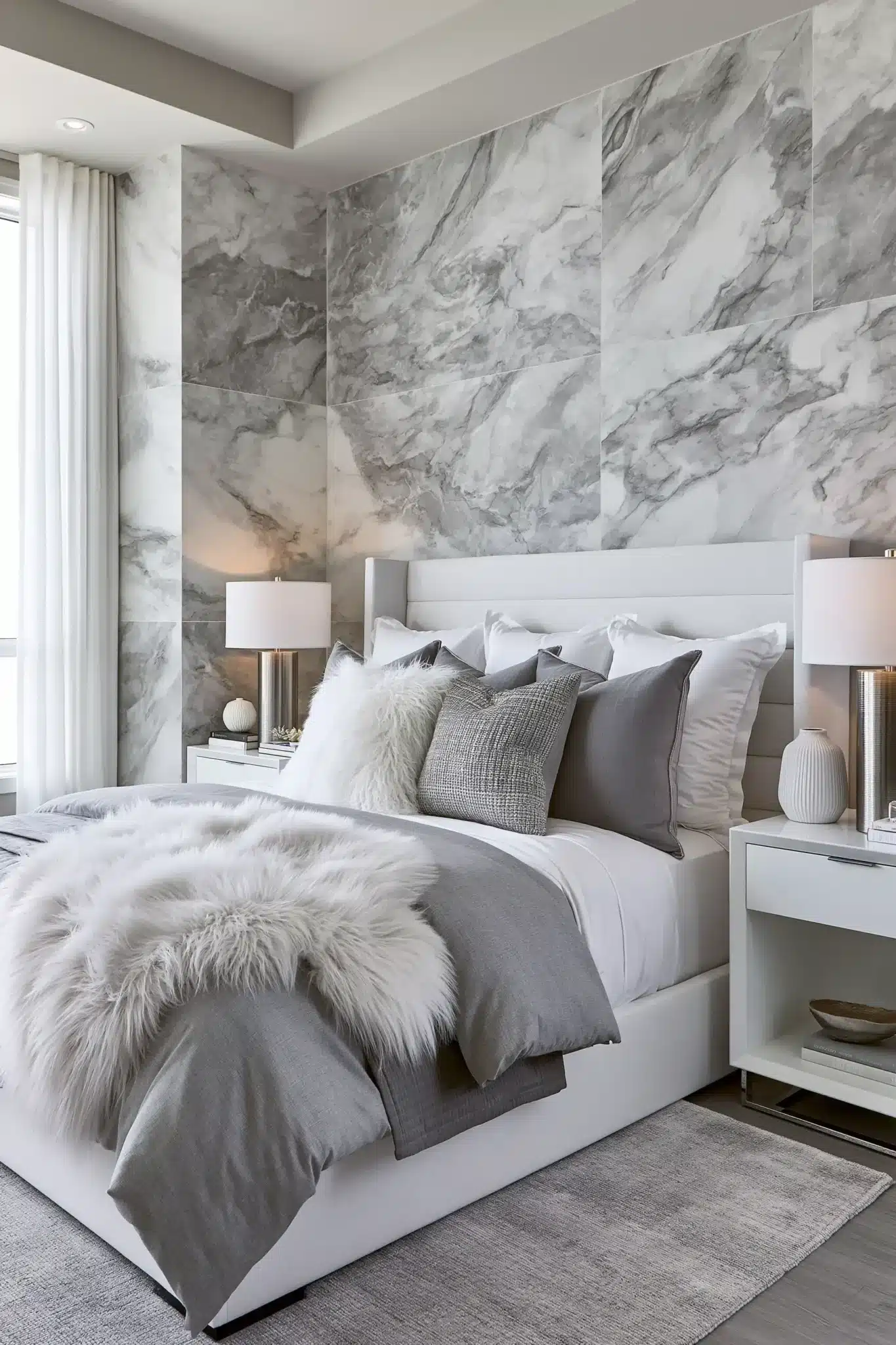 29 Grey and White Bedroom Ideas That Never Feel Flat 13