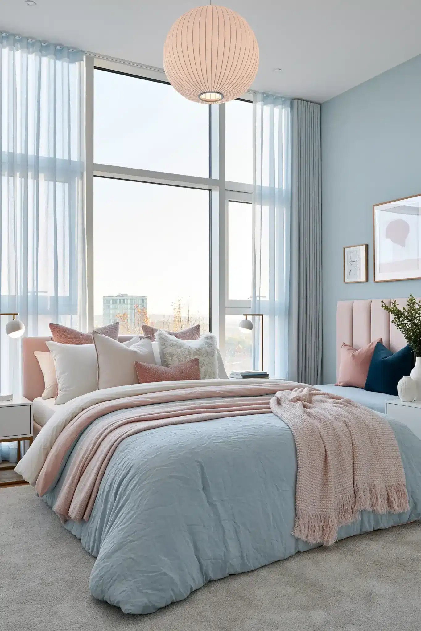29 Light Blue and Pink Bedroom Ideas That Stay Grown-Up 14