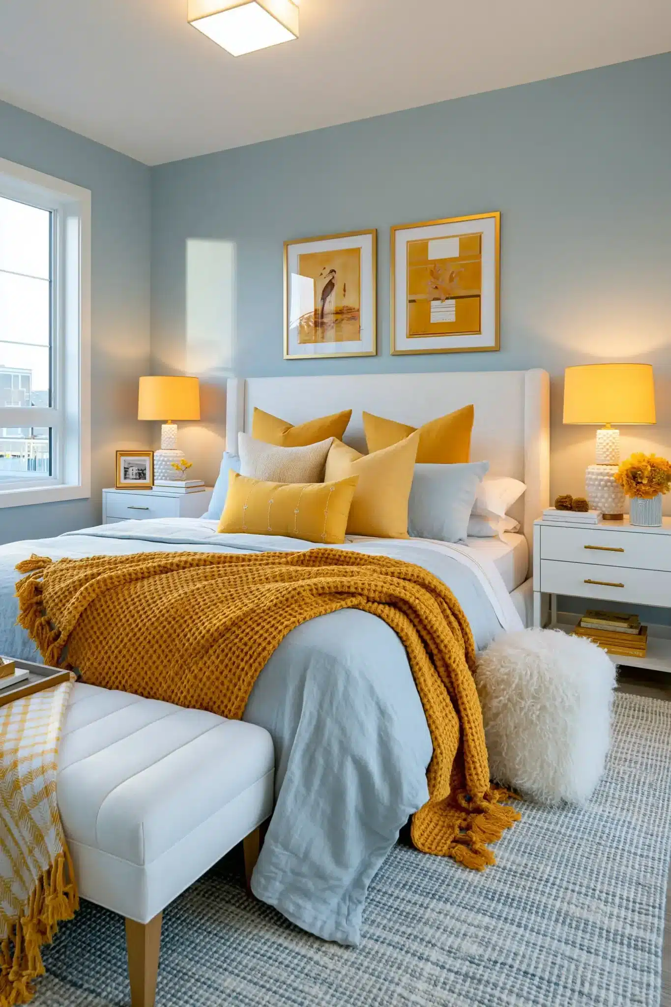 29 Light Blue and Yellow Bedroom Ideas for a Sunny Corner 14