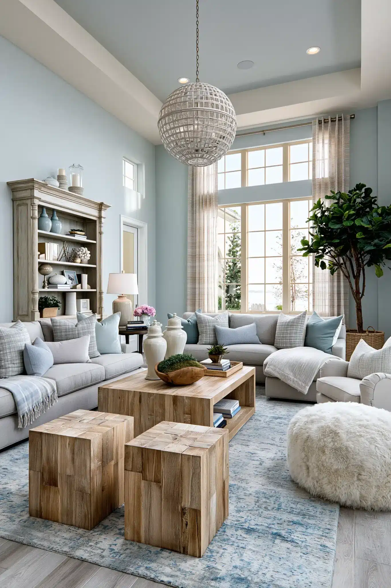 29 Light Blue and Grey Living Room Ideas That Stay Airy 14