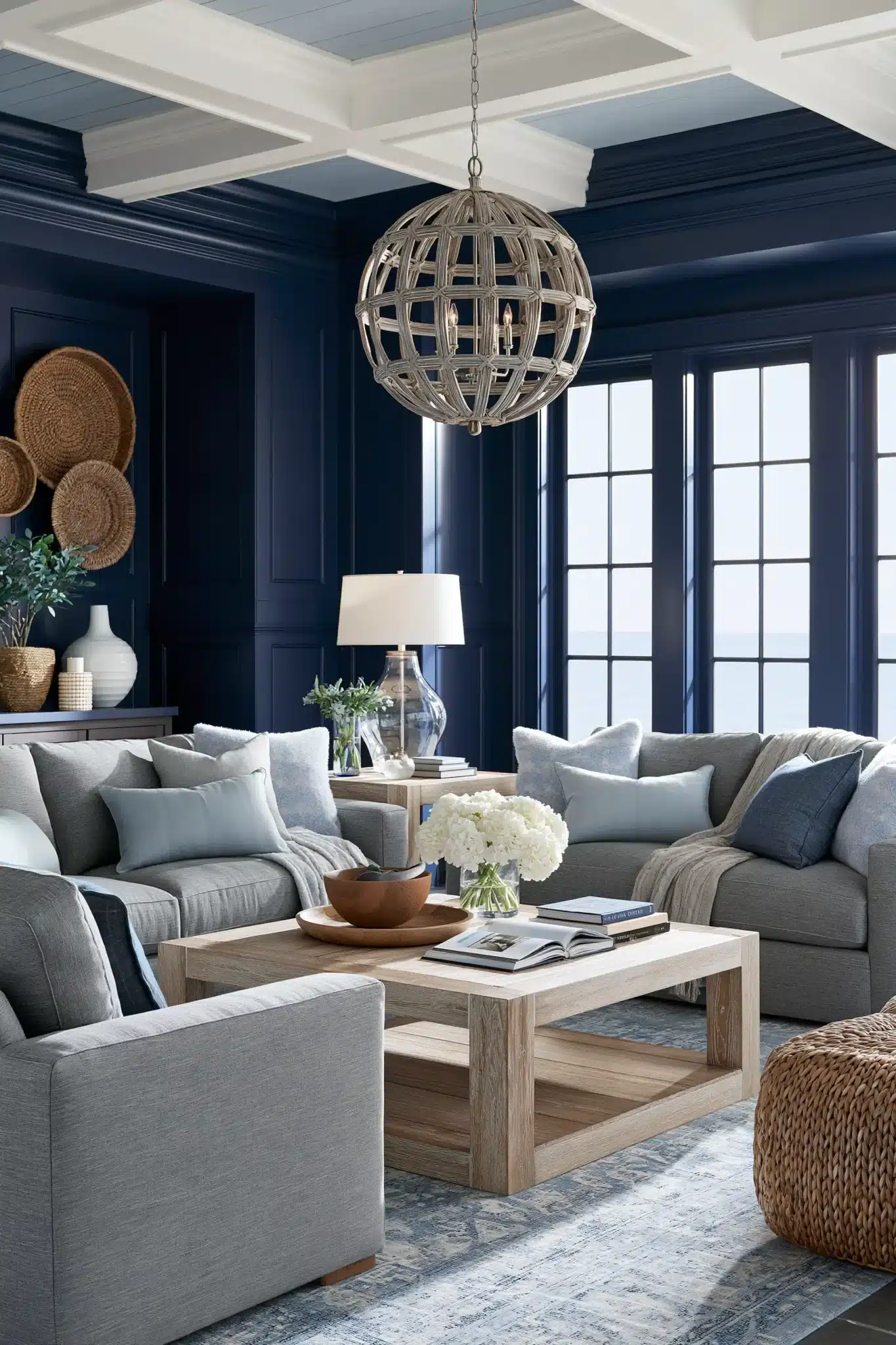 29 Navy Blue and Grey Living Room Ideas That Feel Grounded 14