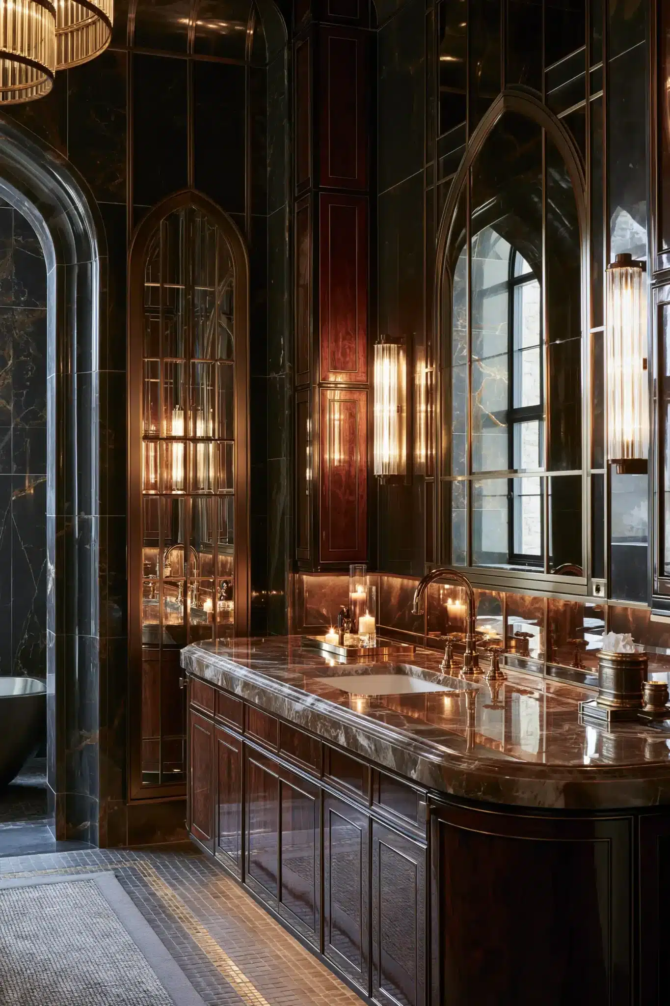 29 Gothic Bathroom Ideas That Feel Moody Without Going Cold 14