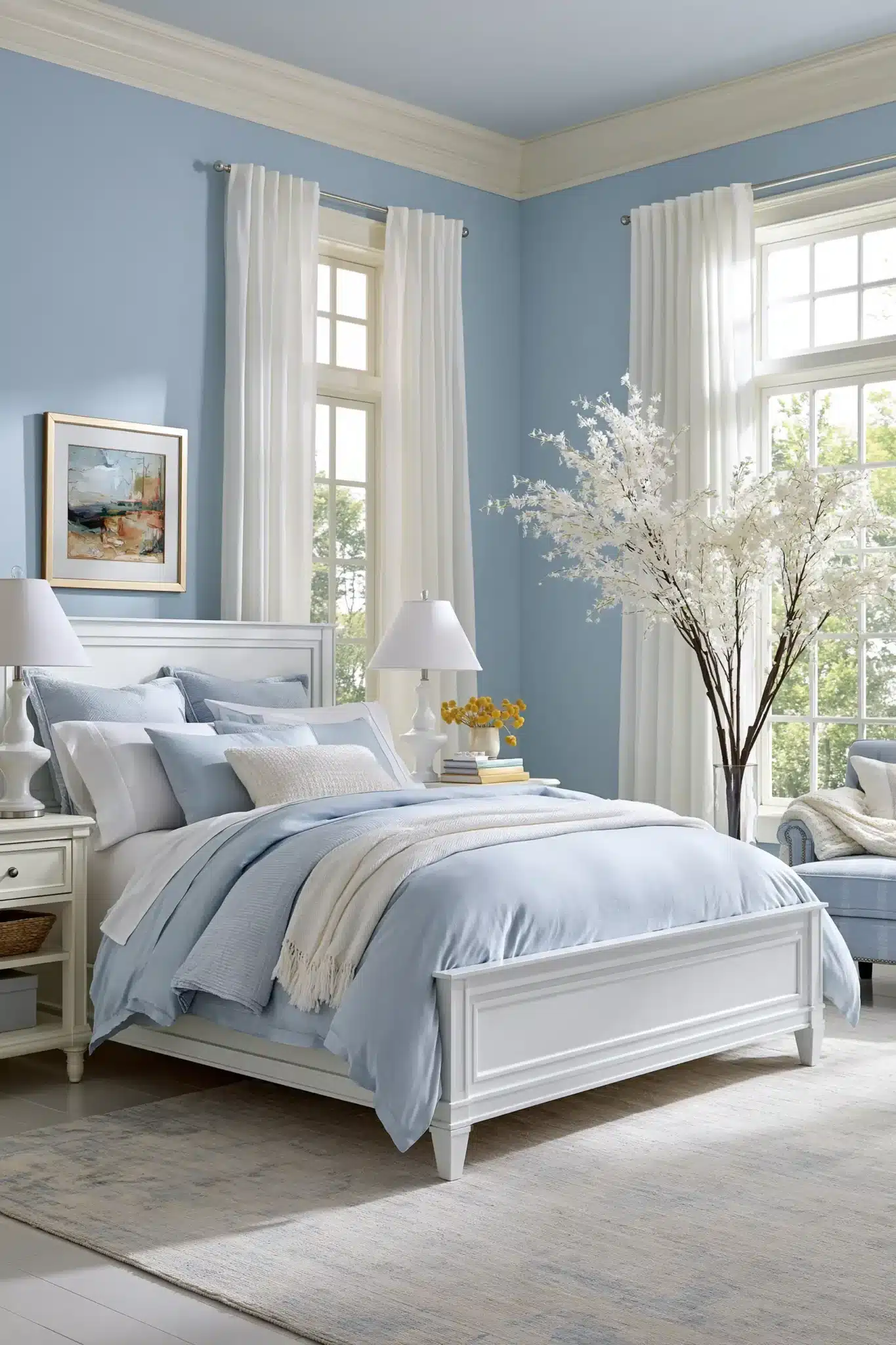 29 Light Blue and White Bedroom Ideas That Breathe 14