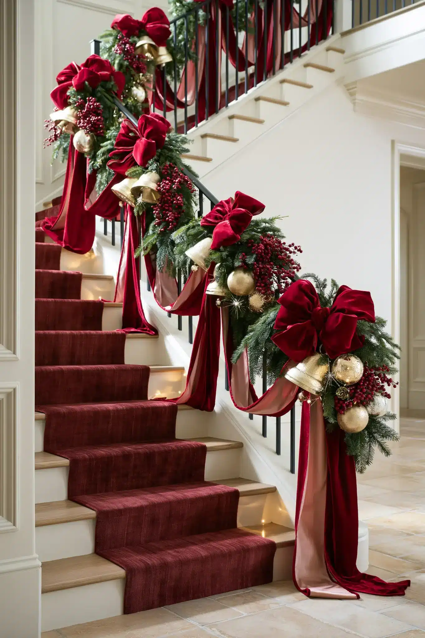 29 Christmas Staircase Decor Ideas That Actually Hold Up 14