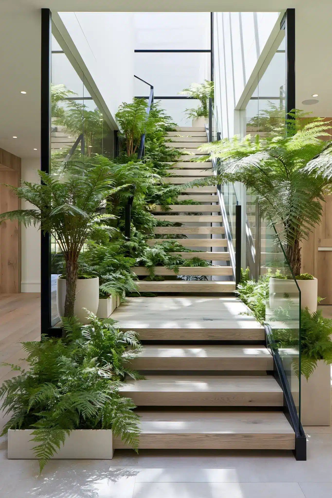 29 Indoor Staircase Garden Ideas for a Stairwell That Breathes 15