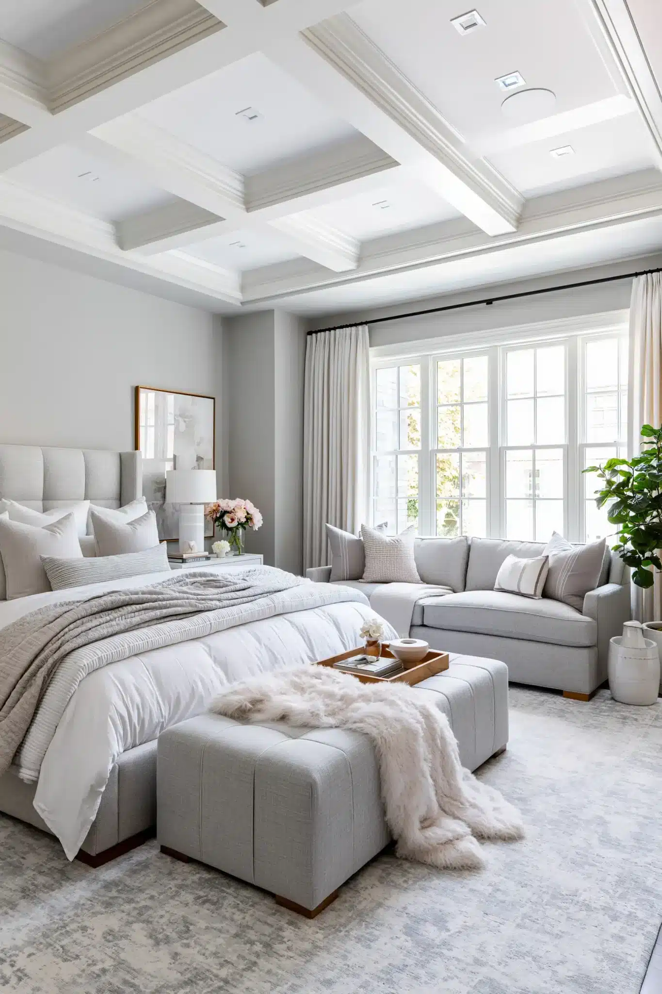 29 Grey and White Bedroom Ideas That Never Feel Flat 15