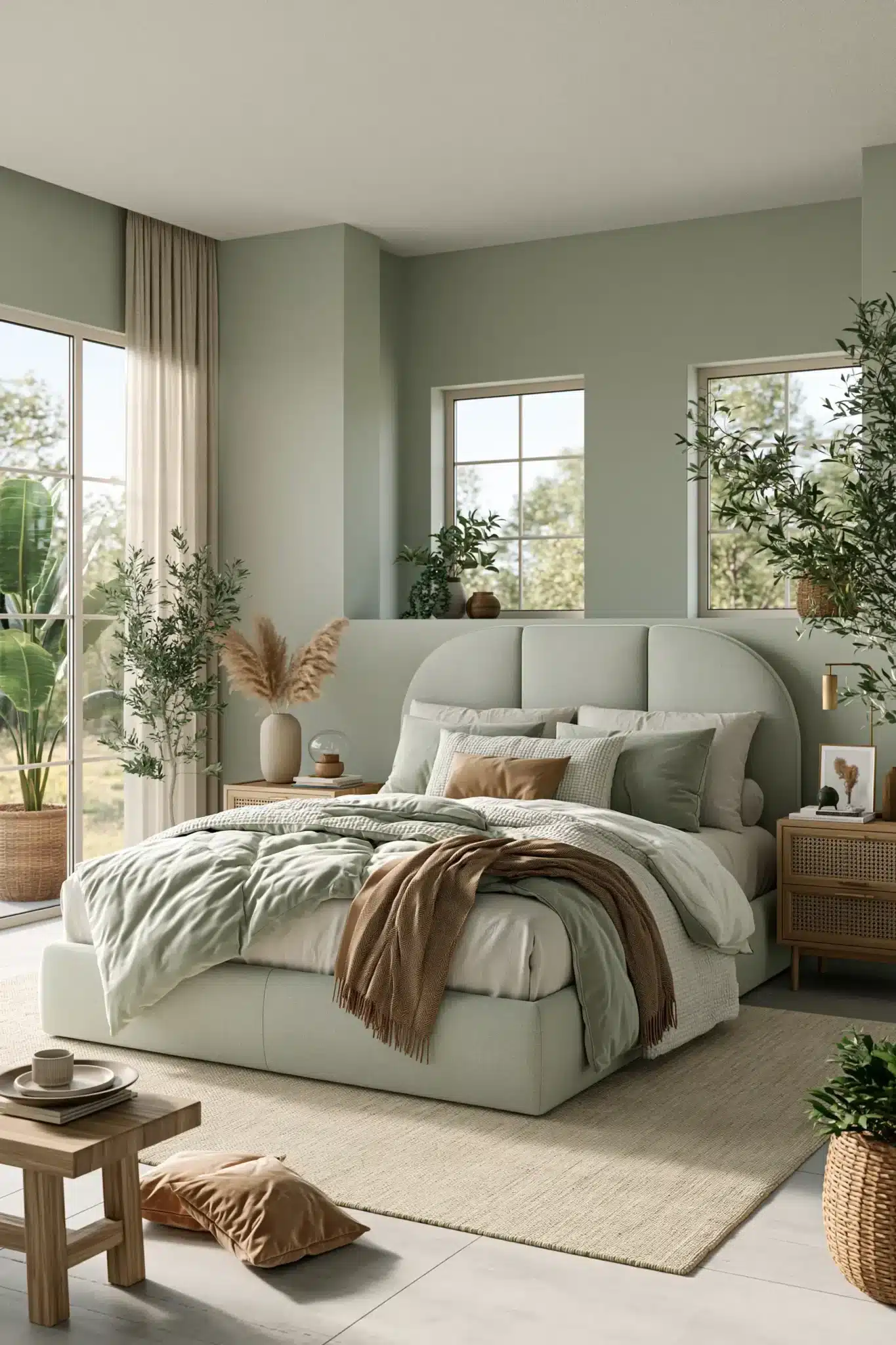 29 Sage Green and Grey Bedroom Ideas That Read Calm 16