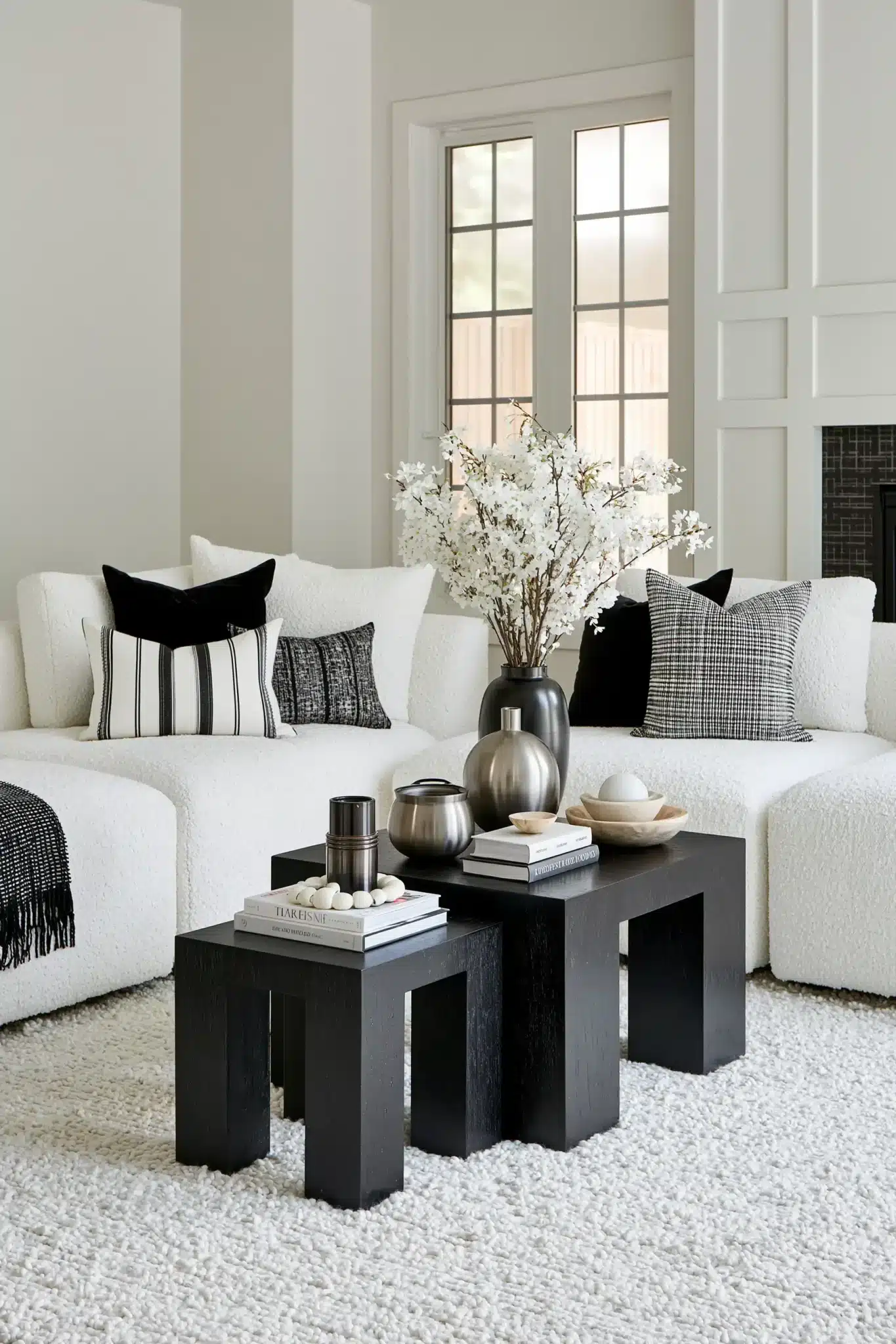29 Black and White Living Room Decor Ideas with Real Contrast 16