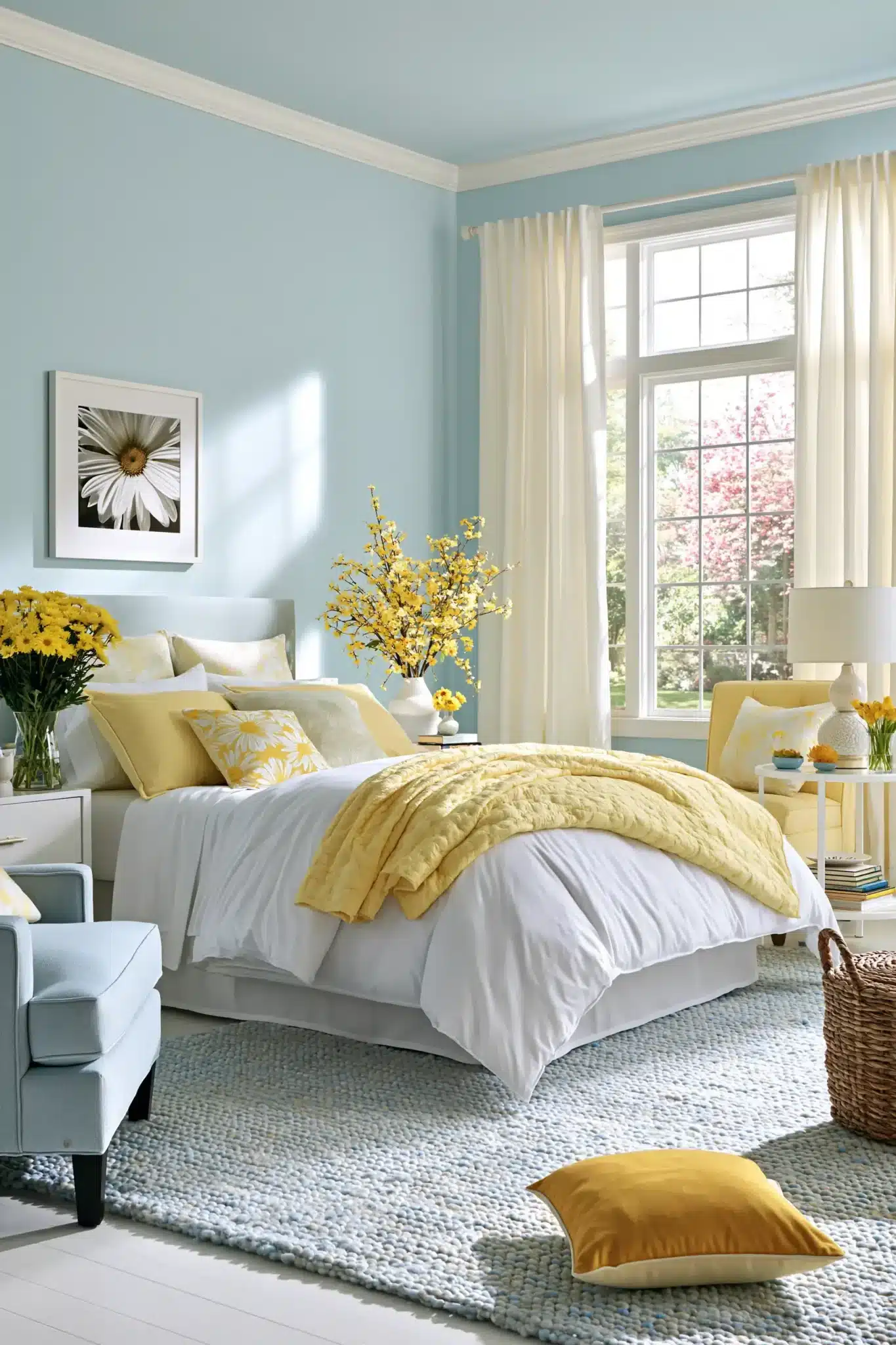 29 Light Blue and Yellow Bedroom Ideas for a Sunny Corner 17