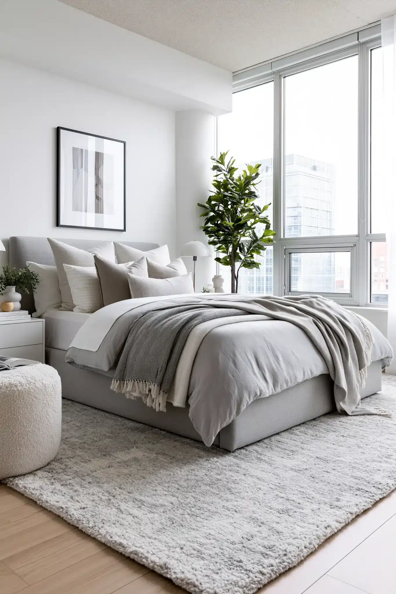 29 Grey and White Bedroom Ideas That Never Feel Flat 17
