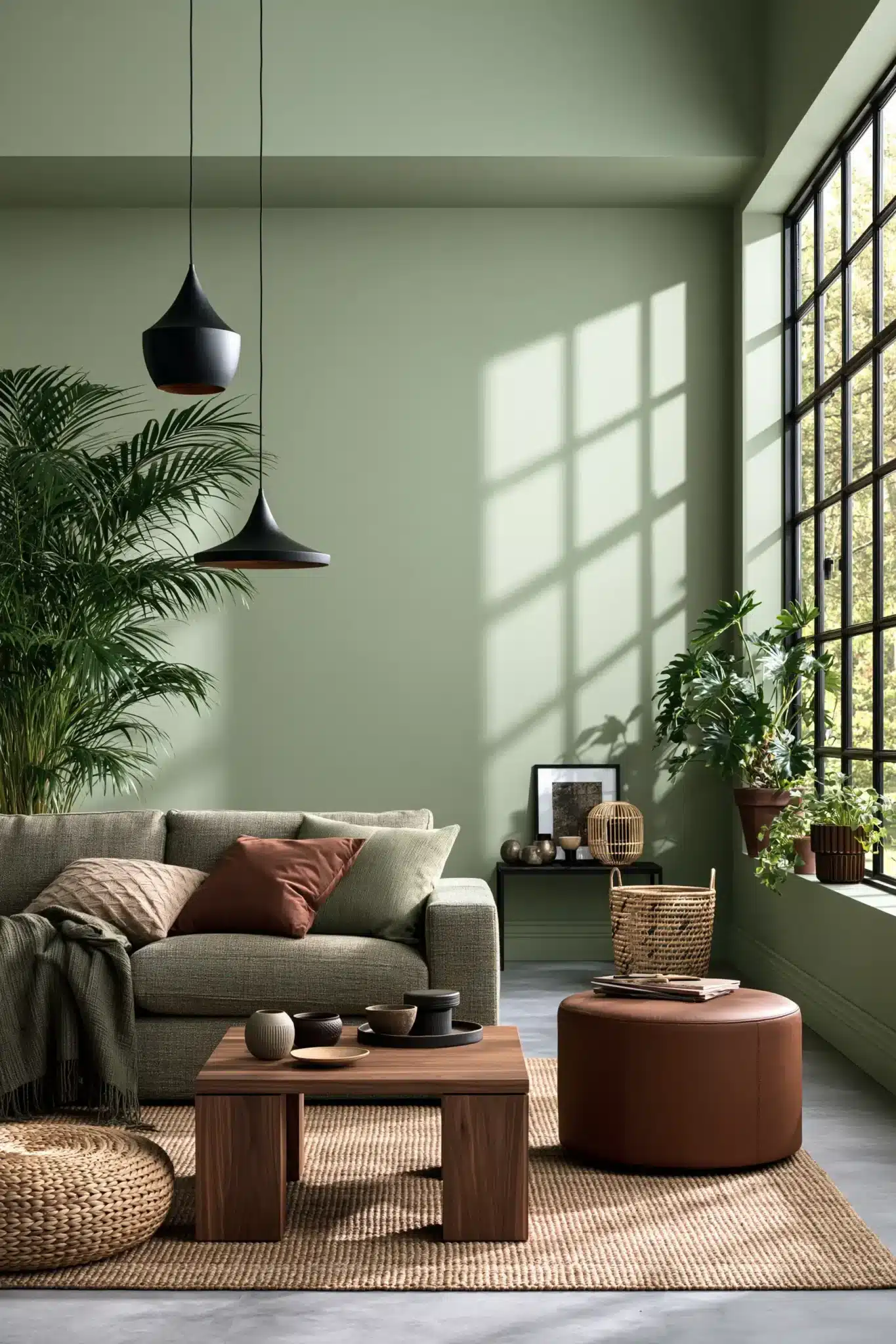 29 Sage Green and Brown Living Room Ideas with Honest Wood 17