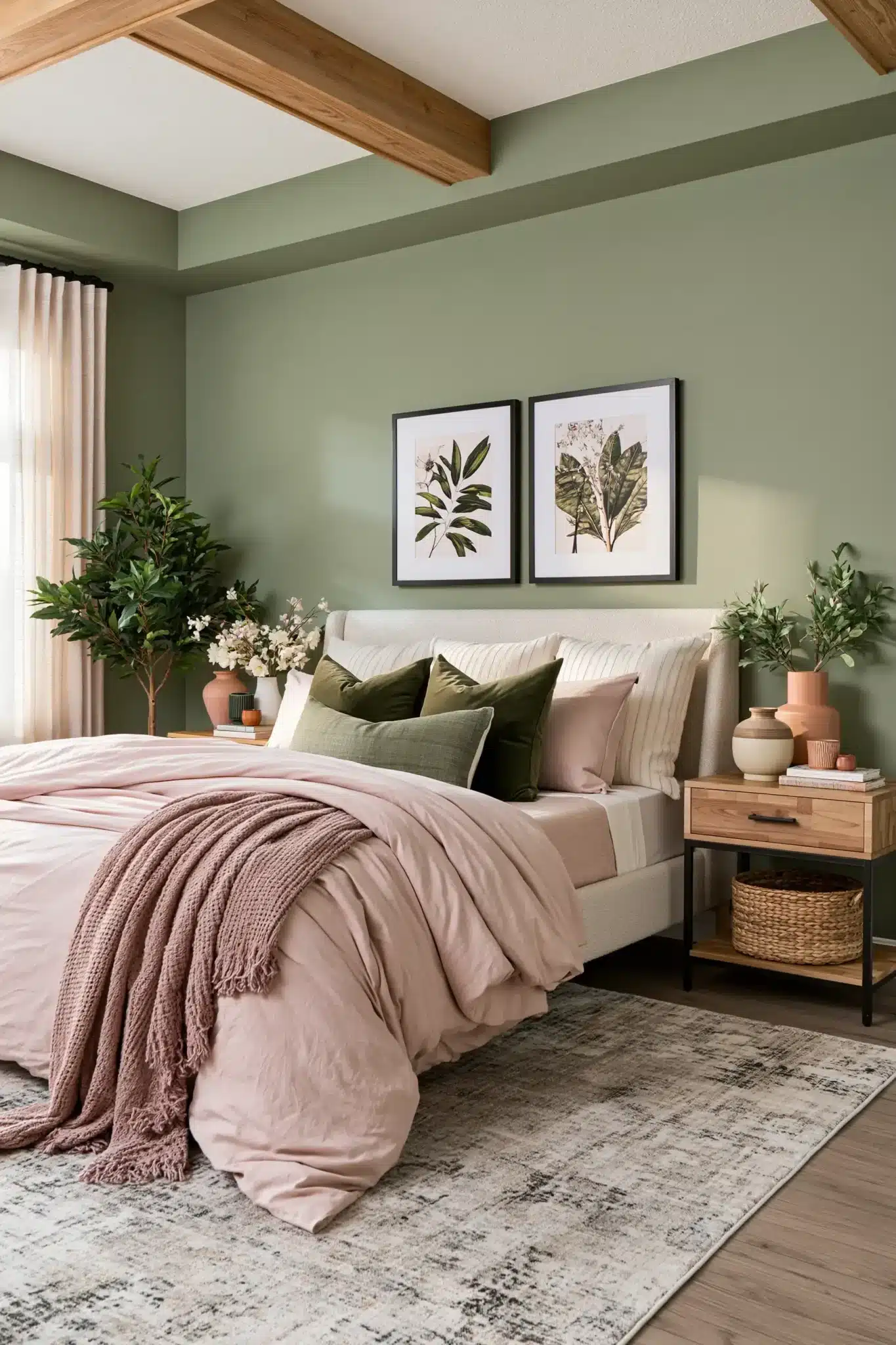 29 Sage Green and Blush Bedroom Ideas That Feel Quiet 17