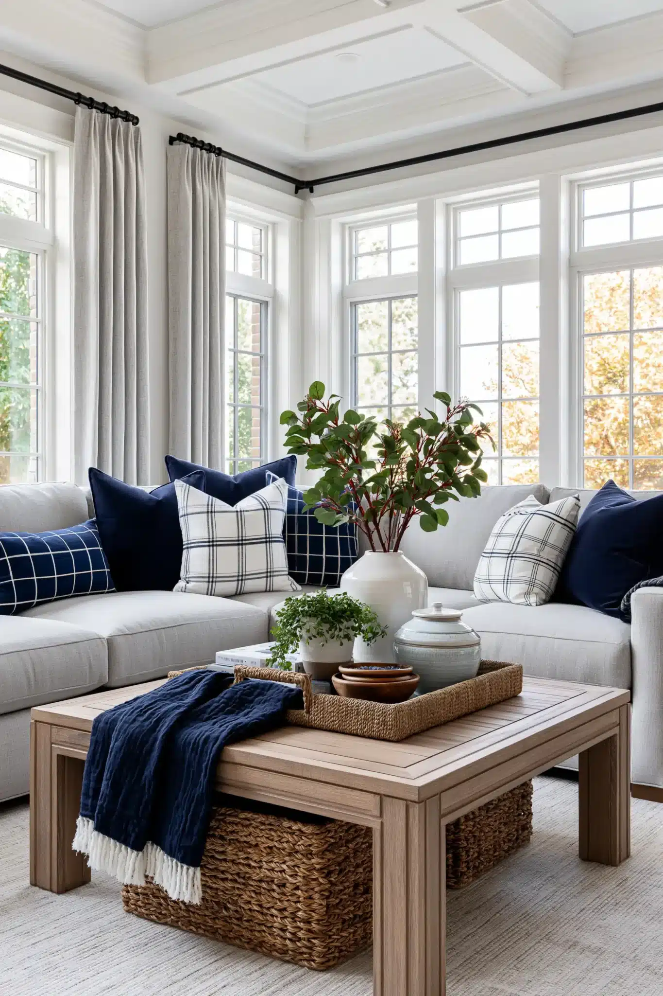 29 Navy Blue and Grey Living Room Ideas That Feel Grounded 17