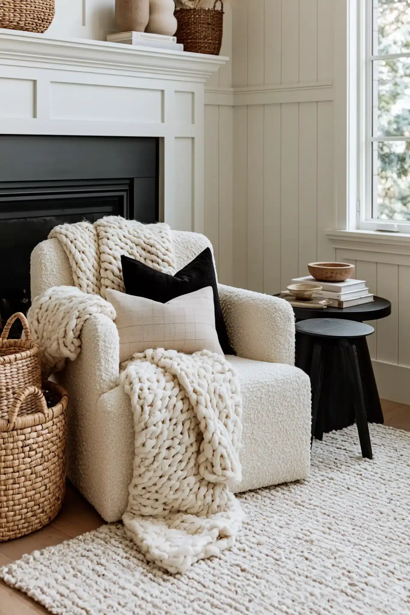 29 Black and White Living Room Decor Ideas with Real Contrast 18